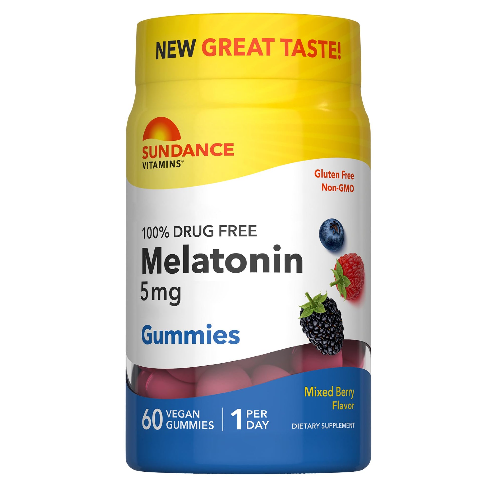 Sundance Melatonin Gummies 5mg Mixed Berry Flavor, 60 Count
