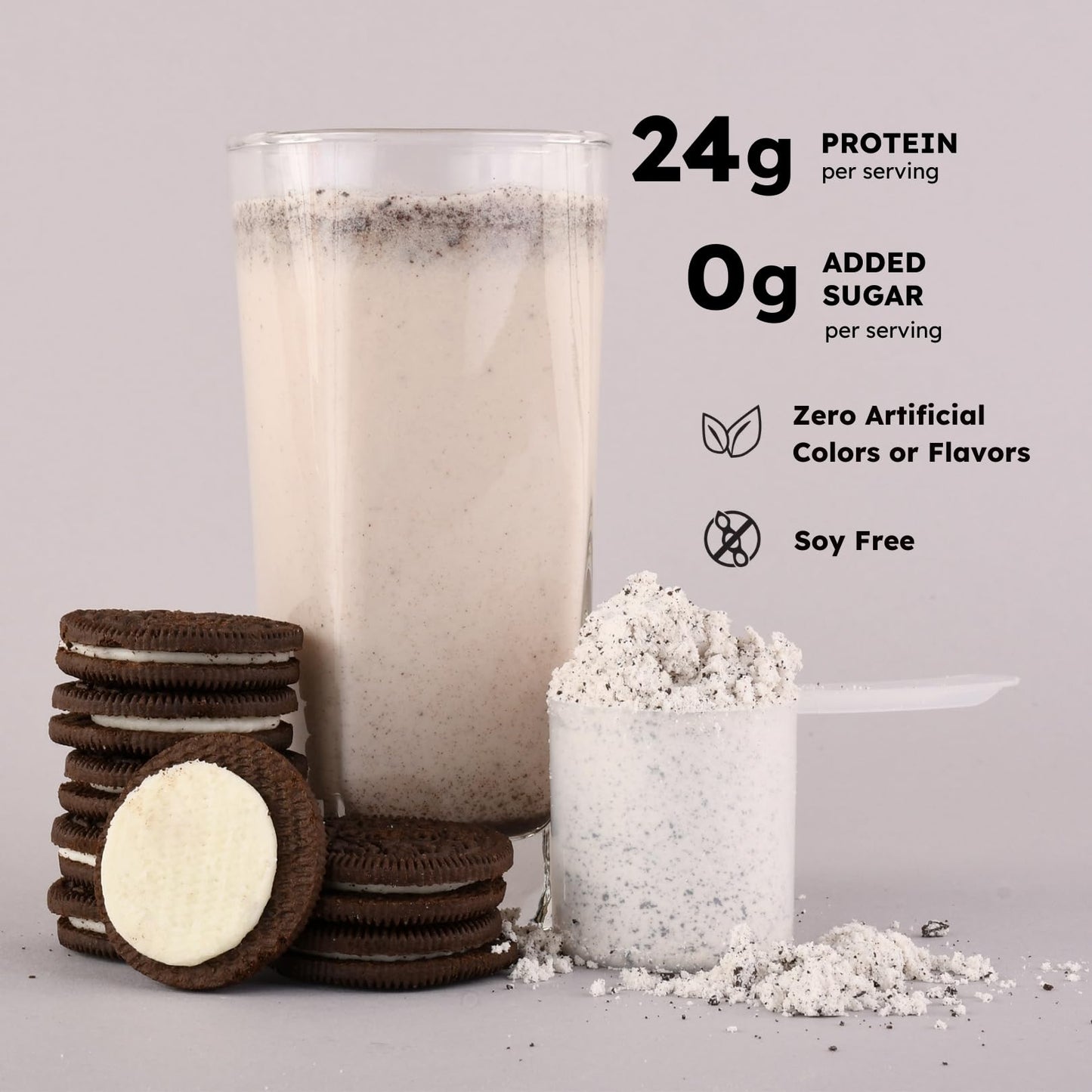 Earth Fed Muscle Husky Dunker Cookies 'n Cream Irish Grass Fed Whey Protein Isolate Powder, 32 Servings