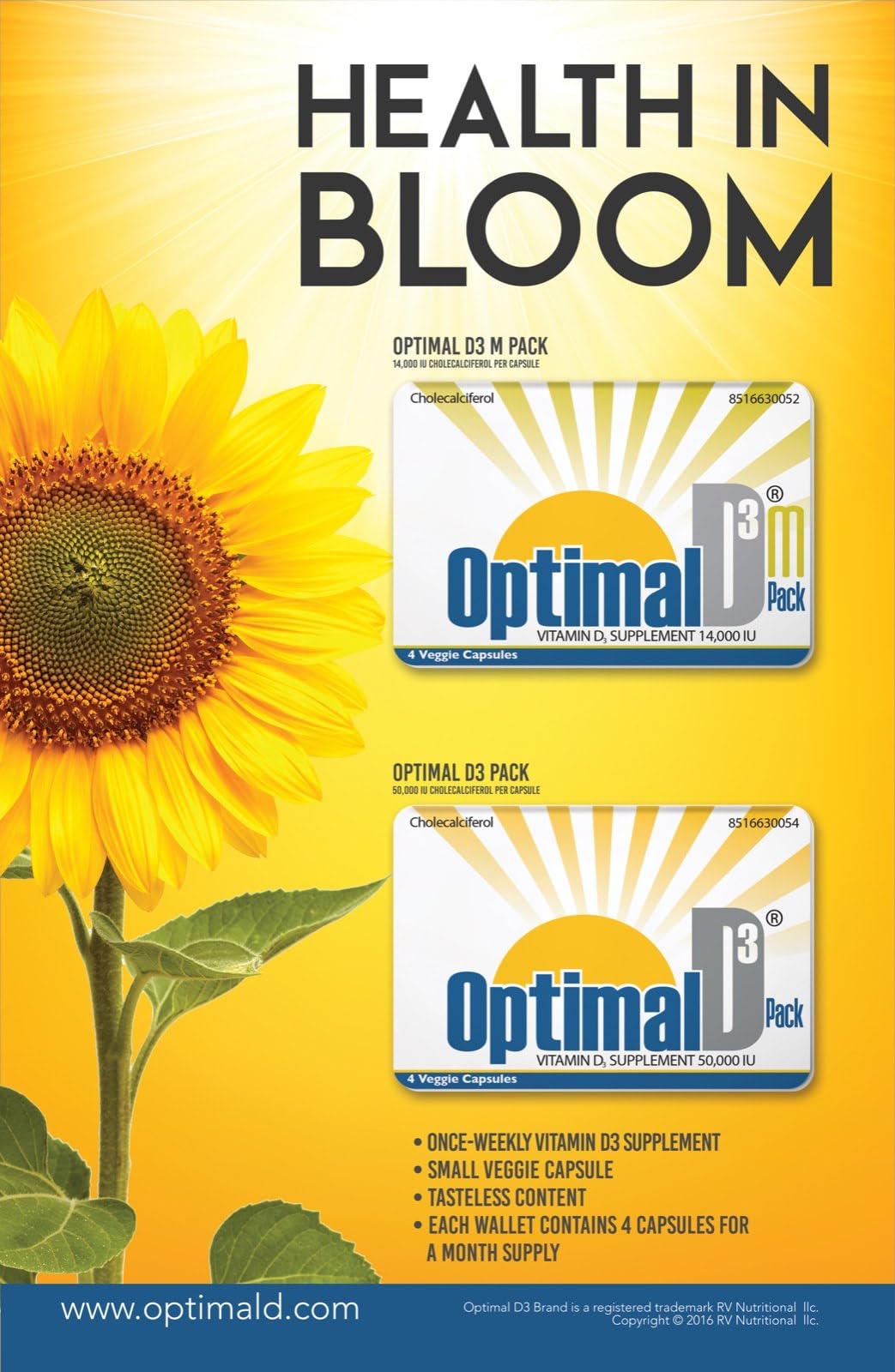 Generic Optimal D3 50,000 IU Capsule, 1 Count