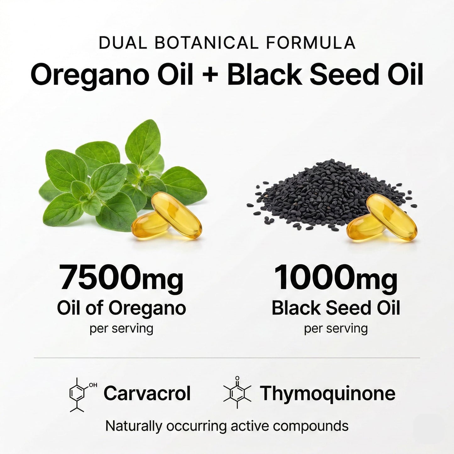 NutraVora Oil of Oregano with Black Seed Oil Softgels 300