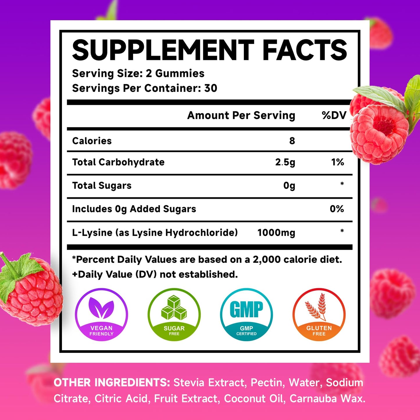 MEENCCD L-Lysine 1000mg Gummies 120 Count