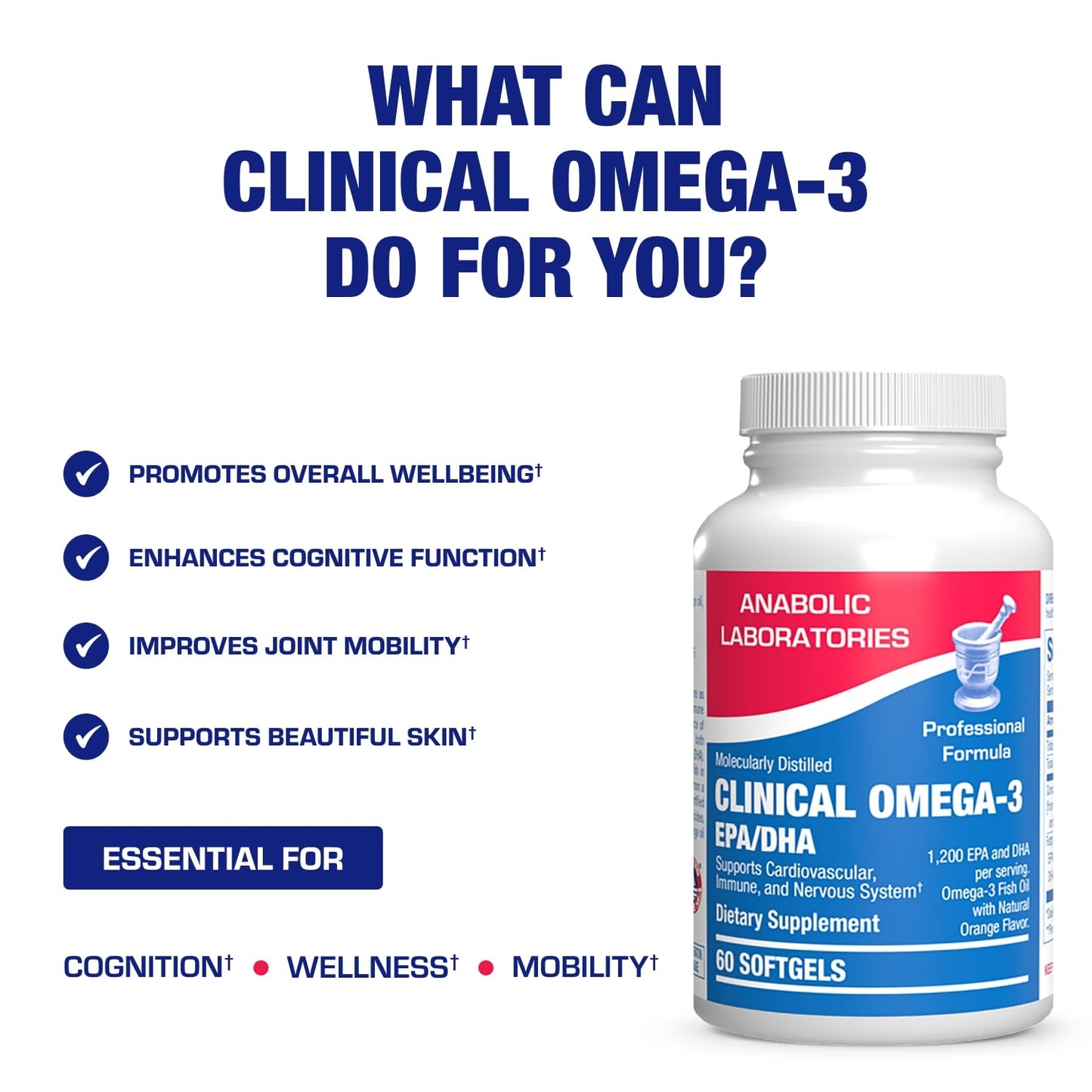 Anabolic Laboratories Omega 3 Fish Oil 1200 mg Softgels 60