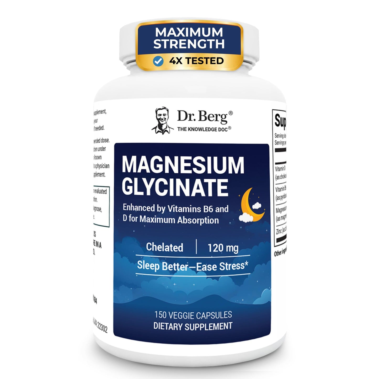 Dr. Berg Nutritionals Magnesium Glycinate Capsule, 150 Count