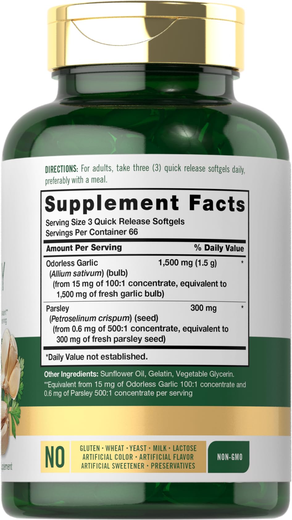 Carlyle Odorless Garlic & Parsley Softgels 200