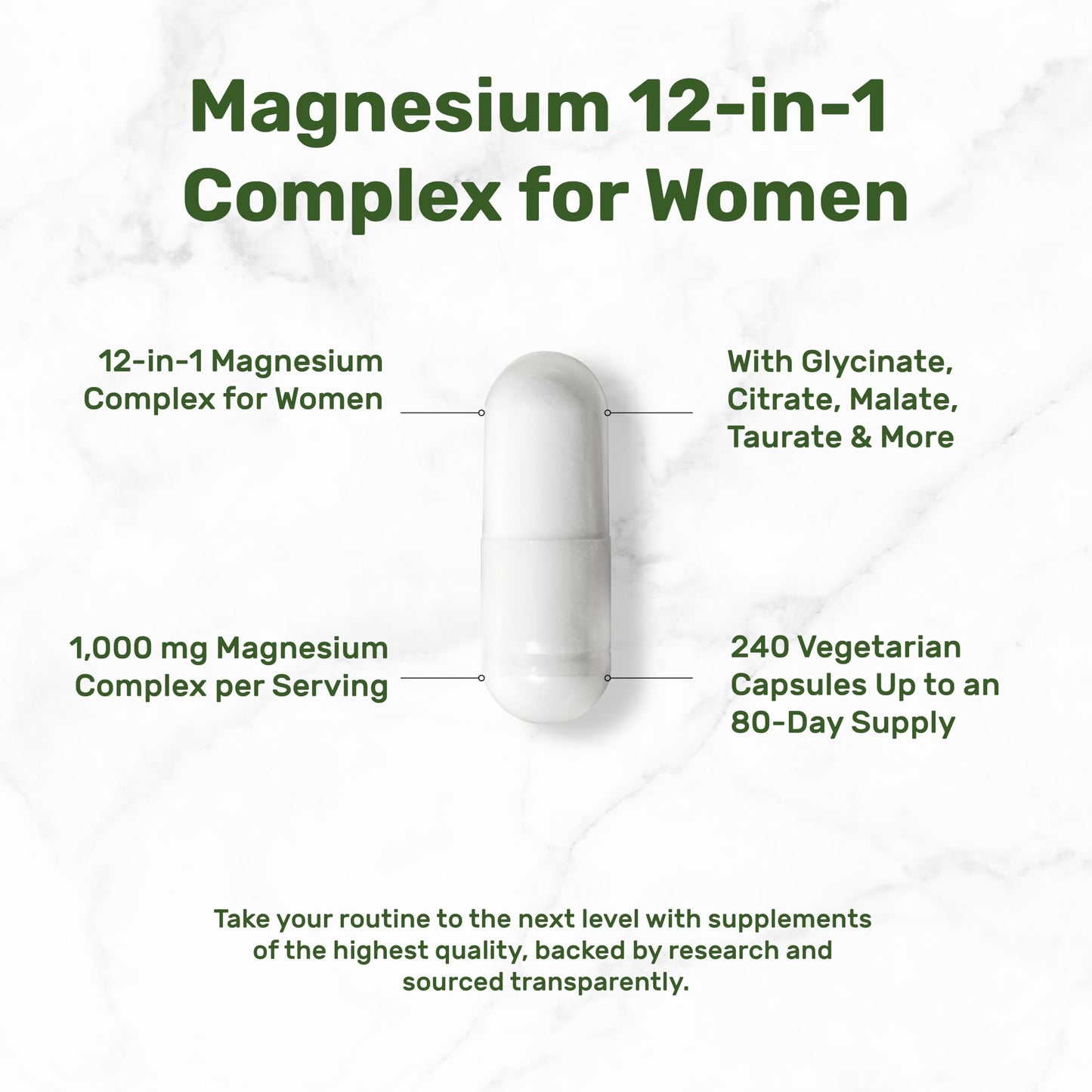 DEAL SUPPLEMENT 12-in-1 Magnesium Complex for Women 1,000 mg, 240 Capsules