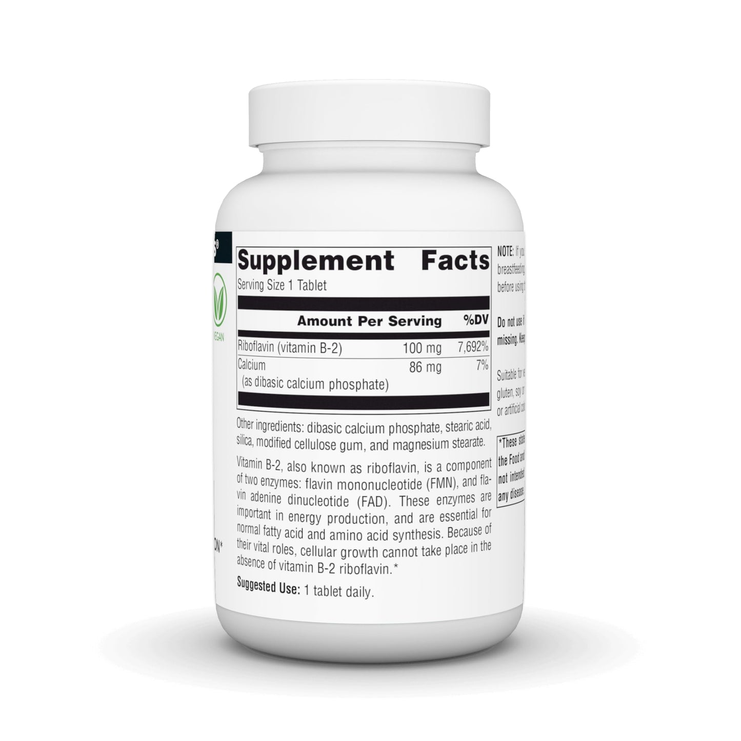 Source Naturals Vitamin B-2 Riboflavin 100 mg Tablet, 250 Tablets