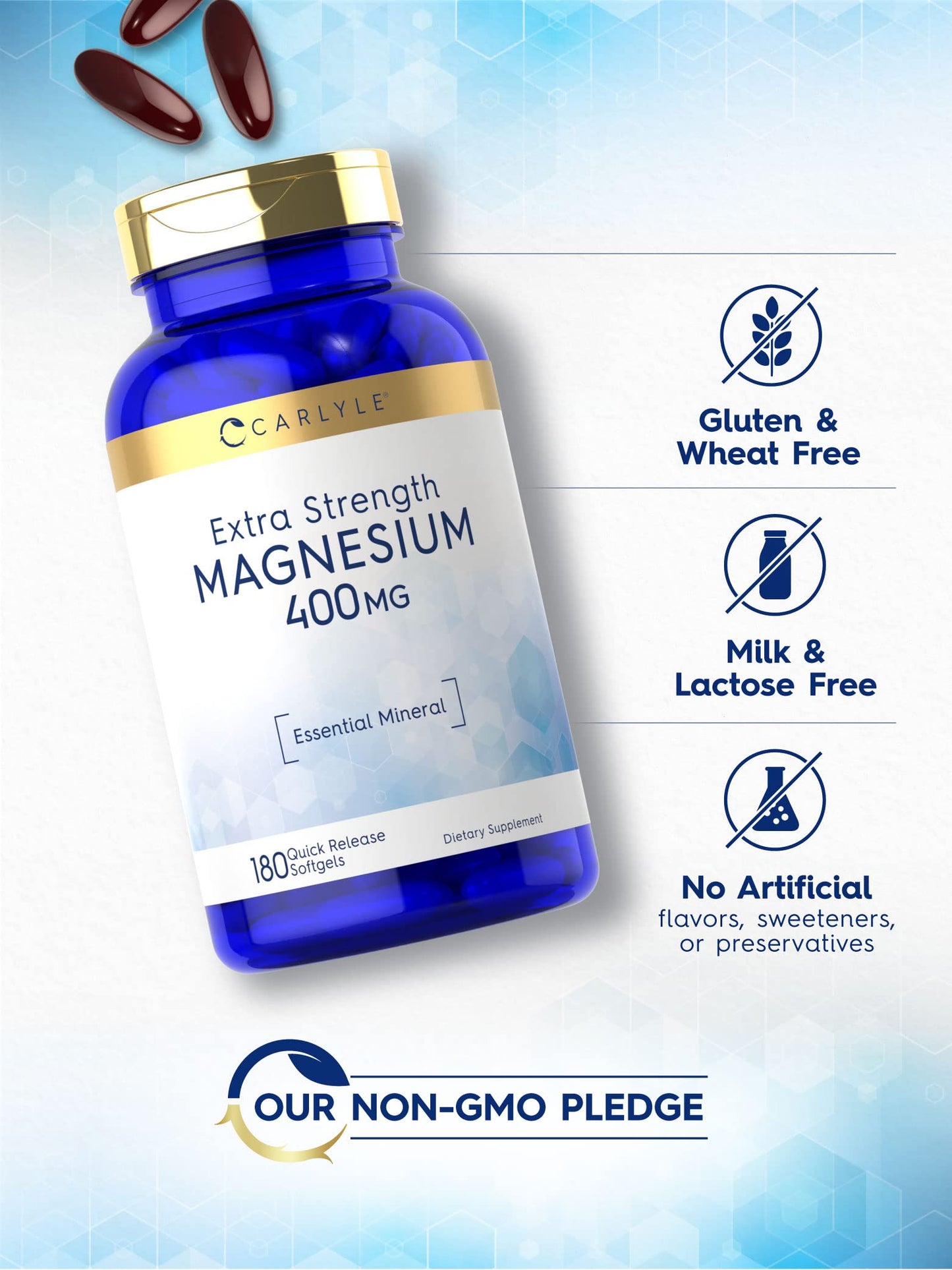 Carlyle Magnesium Oxide 400mg Softgels 180 Count