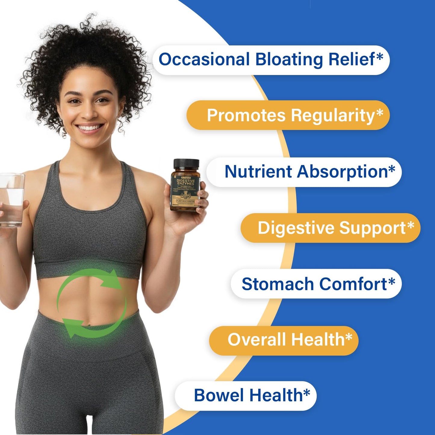 Proriginal Digestive Enzymes Supplement with 100 Billion CFU Organic Probiotic & Prebiotic - Multi-Enzyme Formula for Women & Men - Digestive & Gut Health - 120 Capsules
