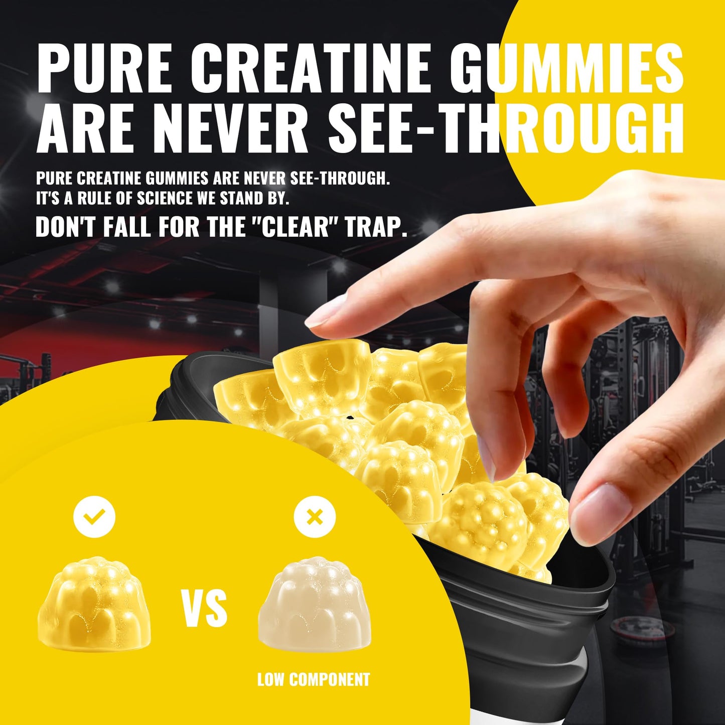 Natures Aid Creatine Monohydrate Gummies 135 Count