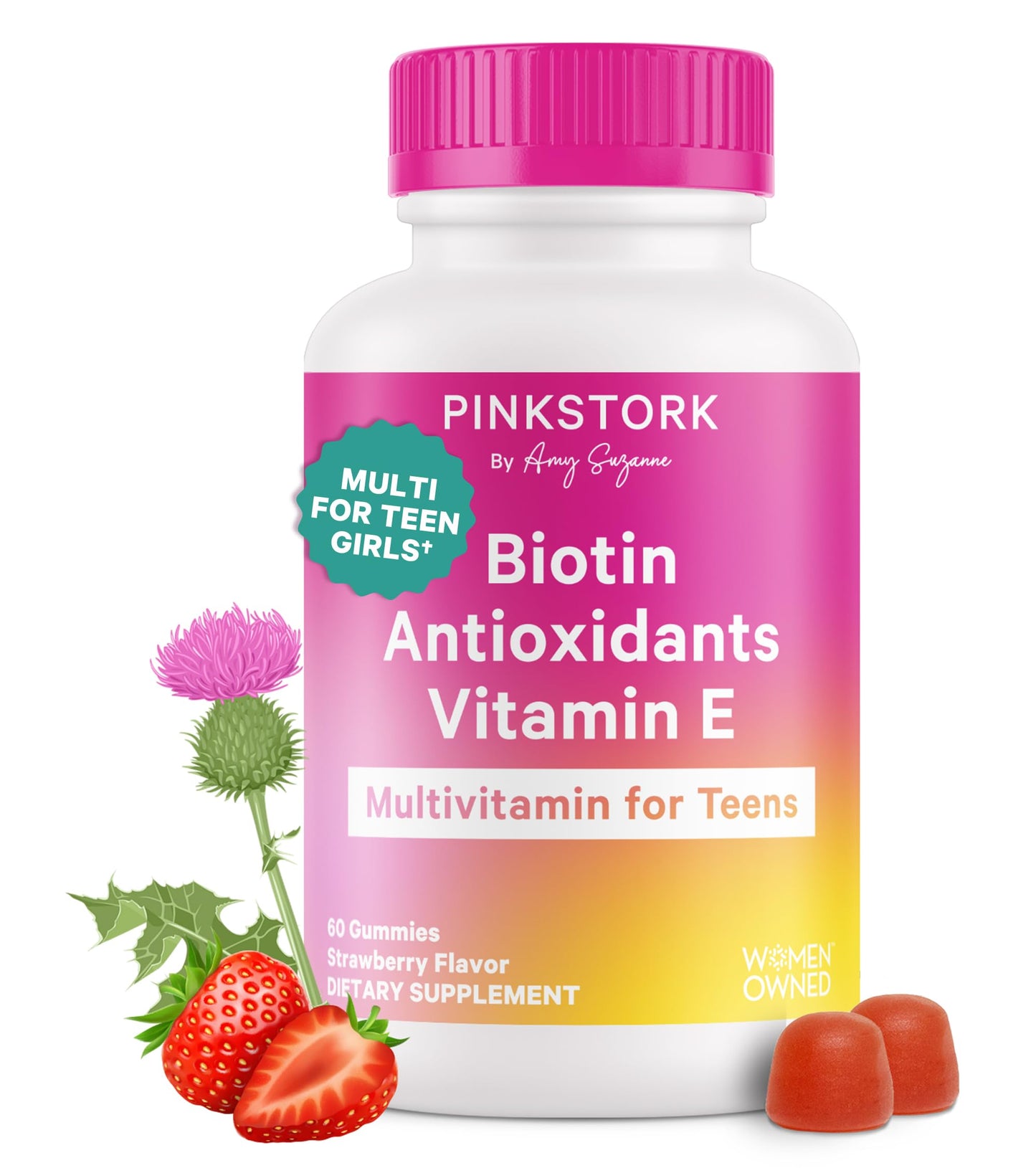 Pink Stork Biotin Multivitamin for Teens Gummy 60