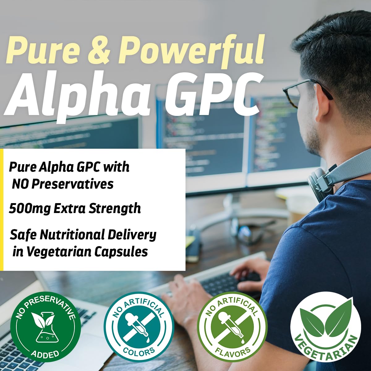 Dr’s Hope Alpha GPC 500mg Capsules, 180 Count