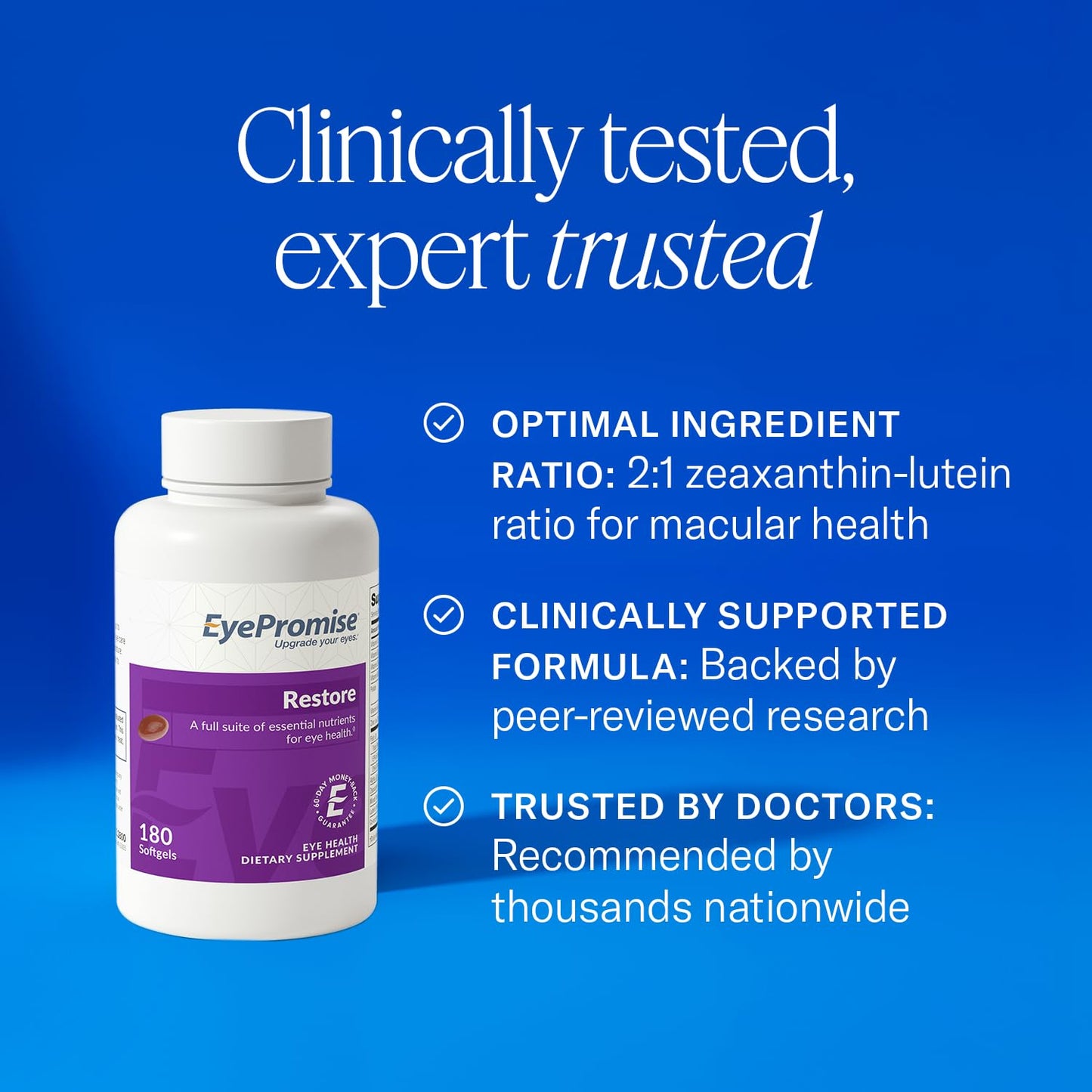 EyePromise Restore Aging Eye Health Supplements Softgels, 180 Count