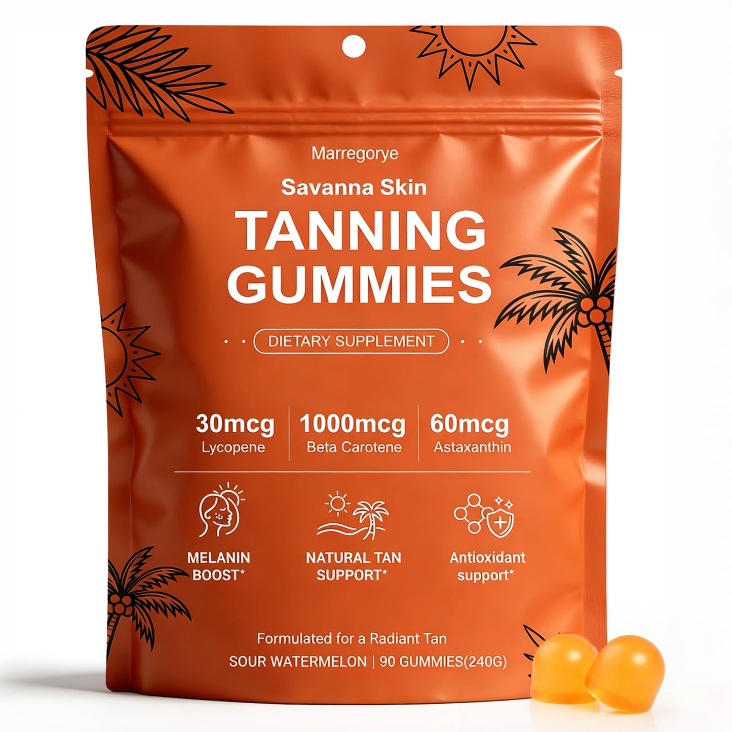 Marregorye Savanna Skin Tanning Gummies 90 Count