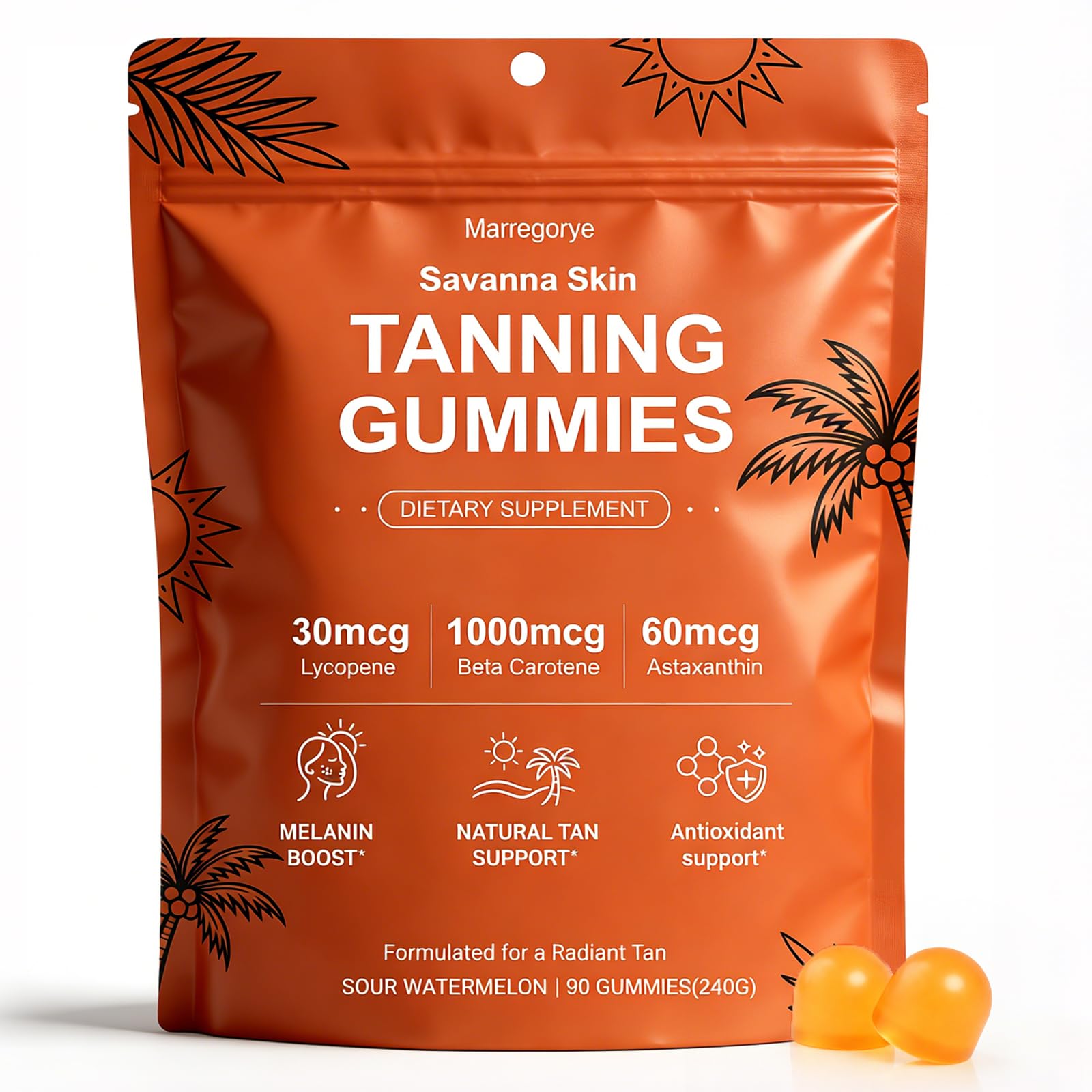 Marregorye Savanna Skin Tanning Gummies 90 Count