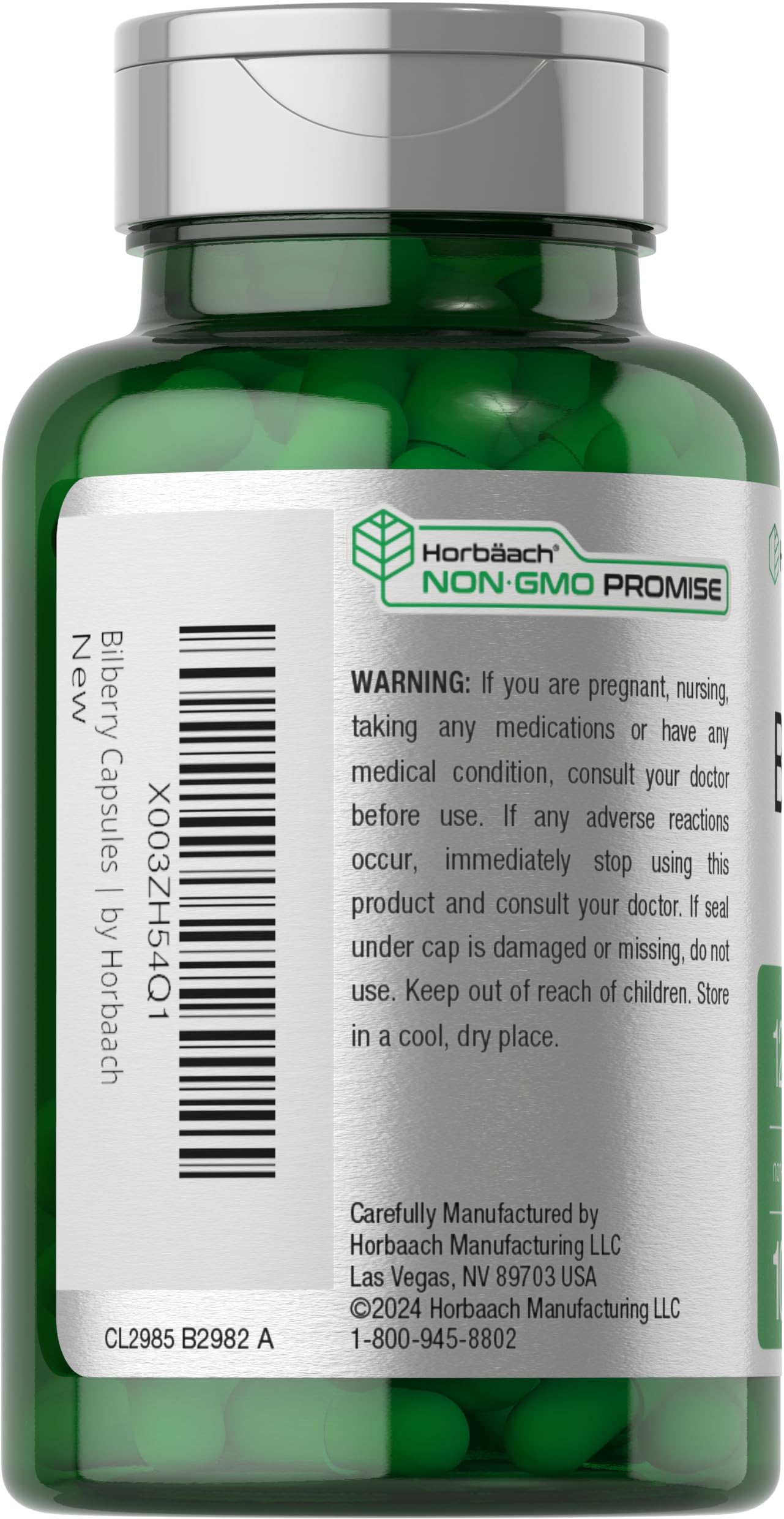Horbäach Bilberry Fruit Extract Capsule, 100 Capsules