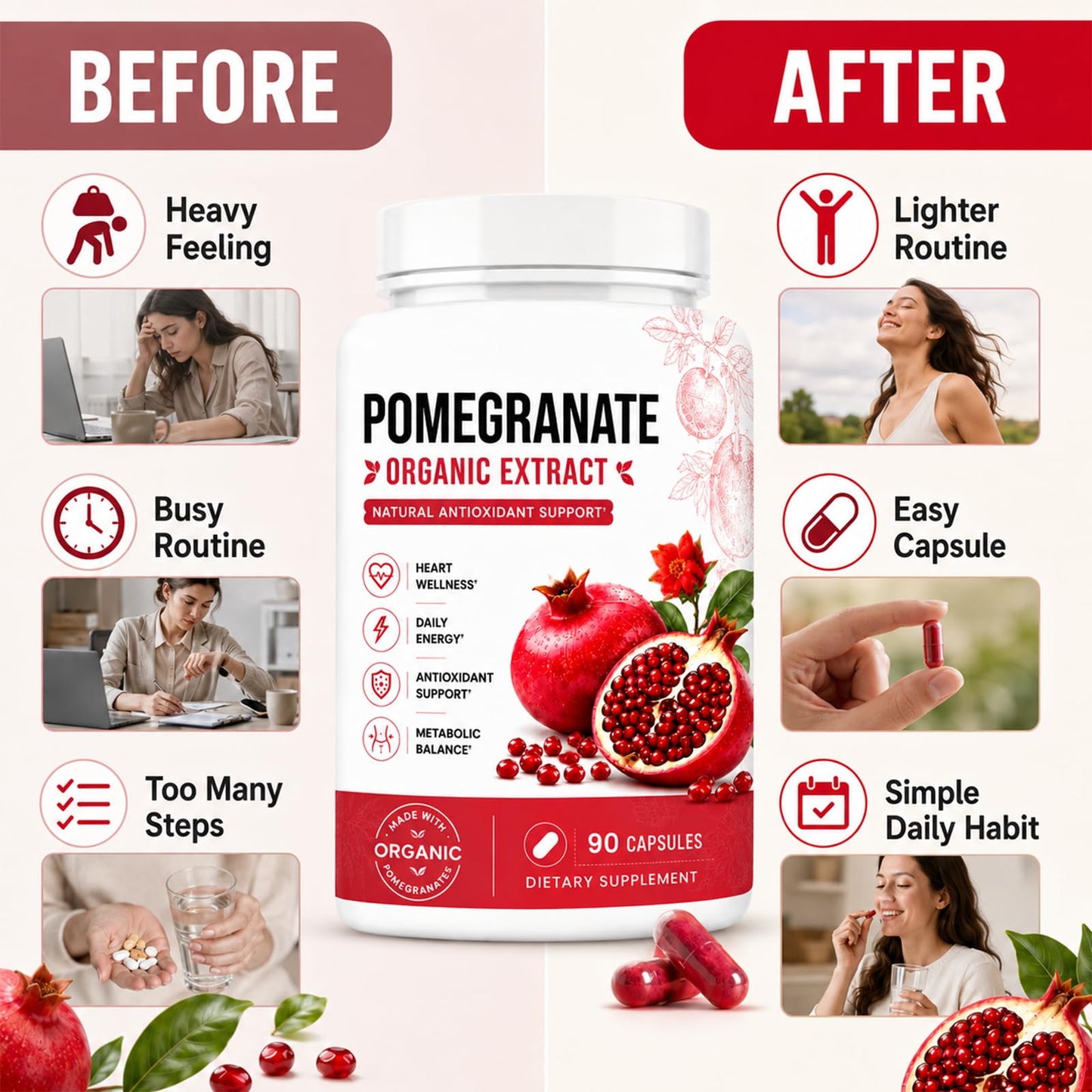 Fuxvao Organic Pomegranate Extract Powder 1 Ounce