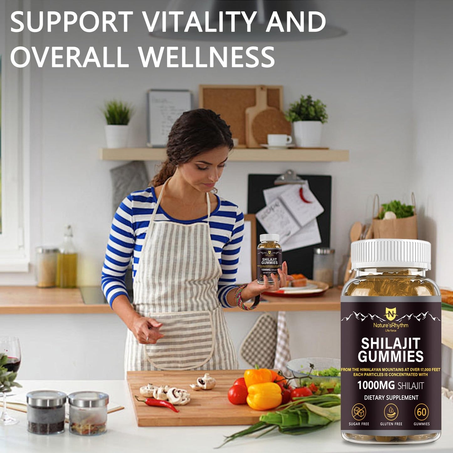 Nature'sRhythm Shilajit Gummies 1000mg with Fulvic Acid, 60 Gummies