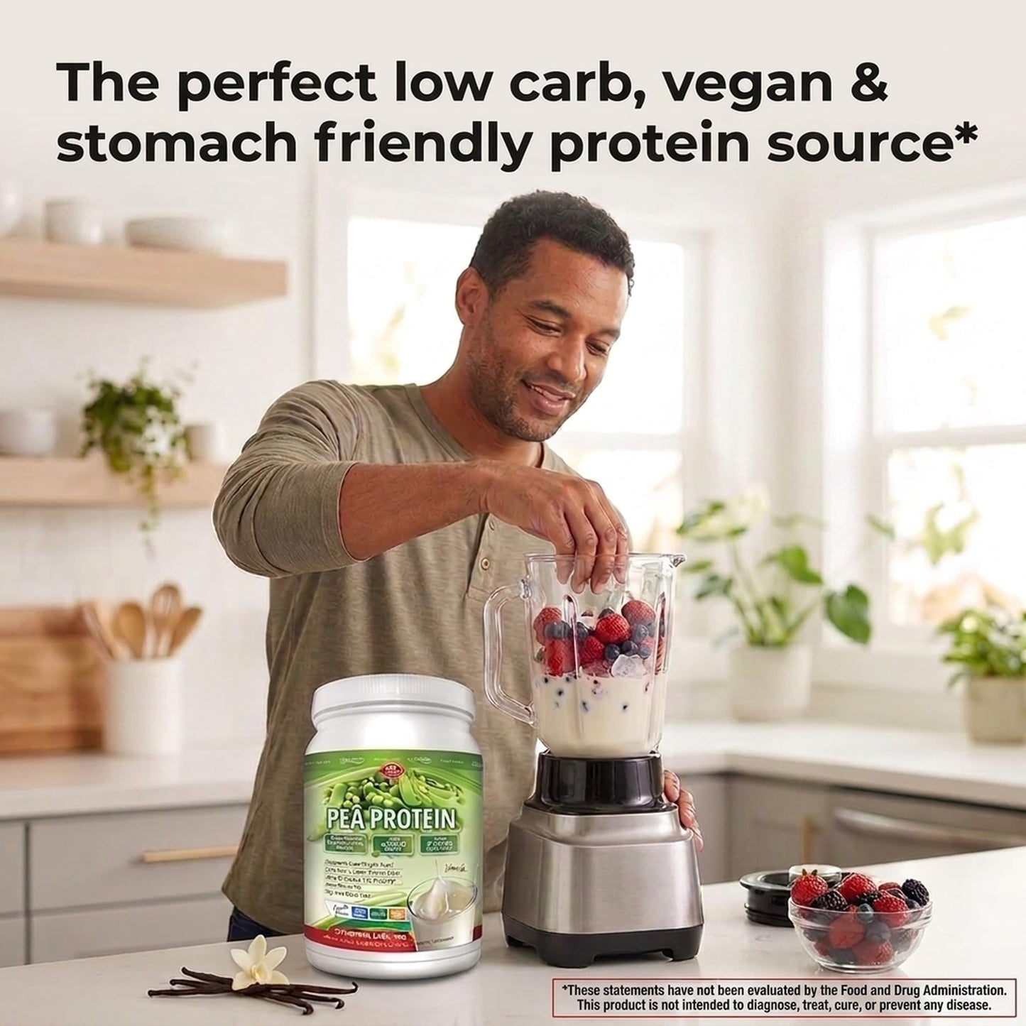 Olympian Labs Plant Based Vanilla Pea Protein Powder, 1.62 lb
