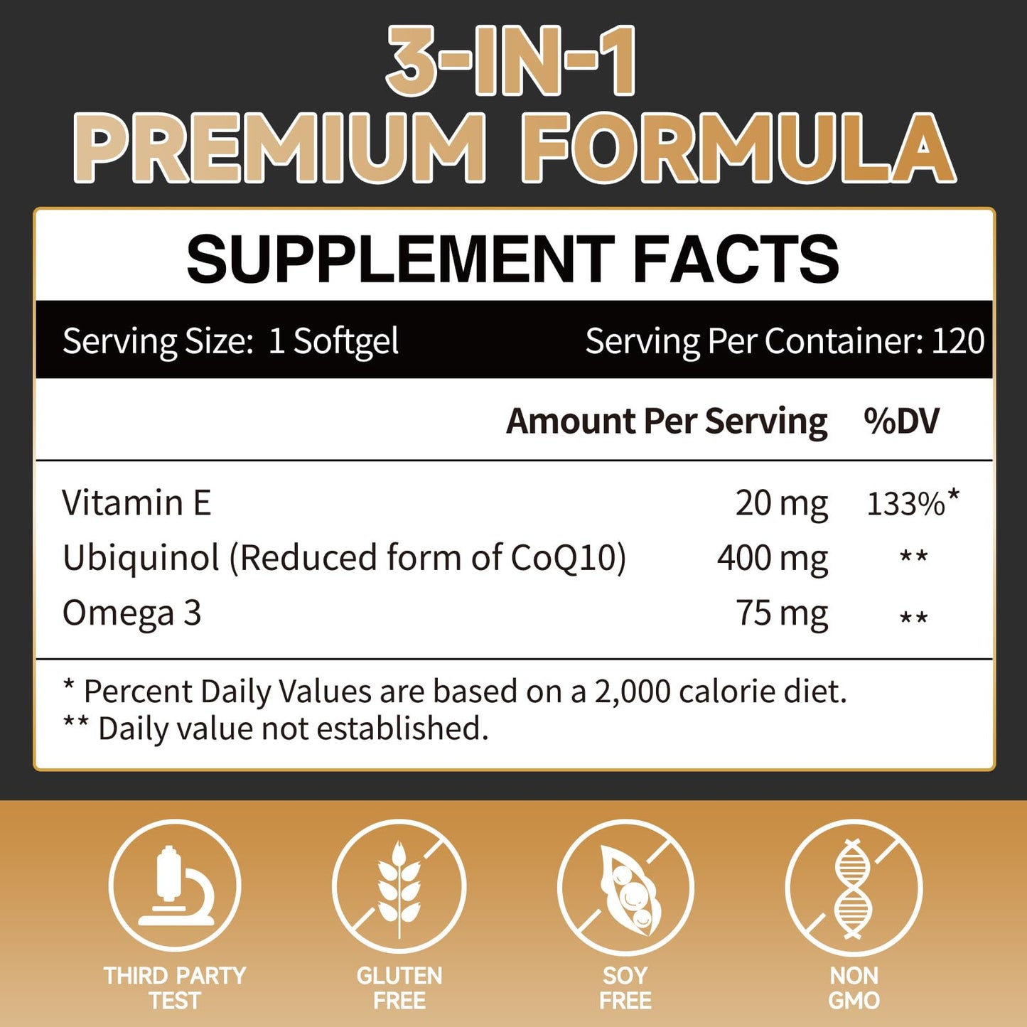 Cozynol Ubiquinol CoQ10 400mg Softgel 120 Count