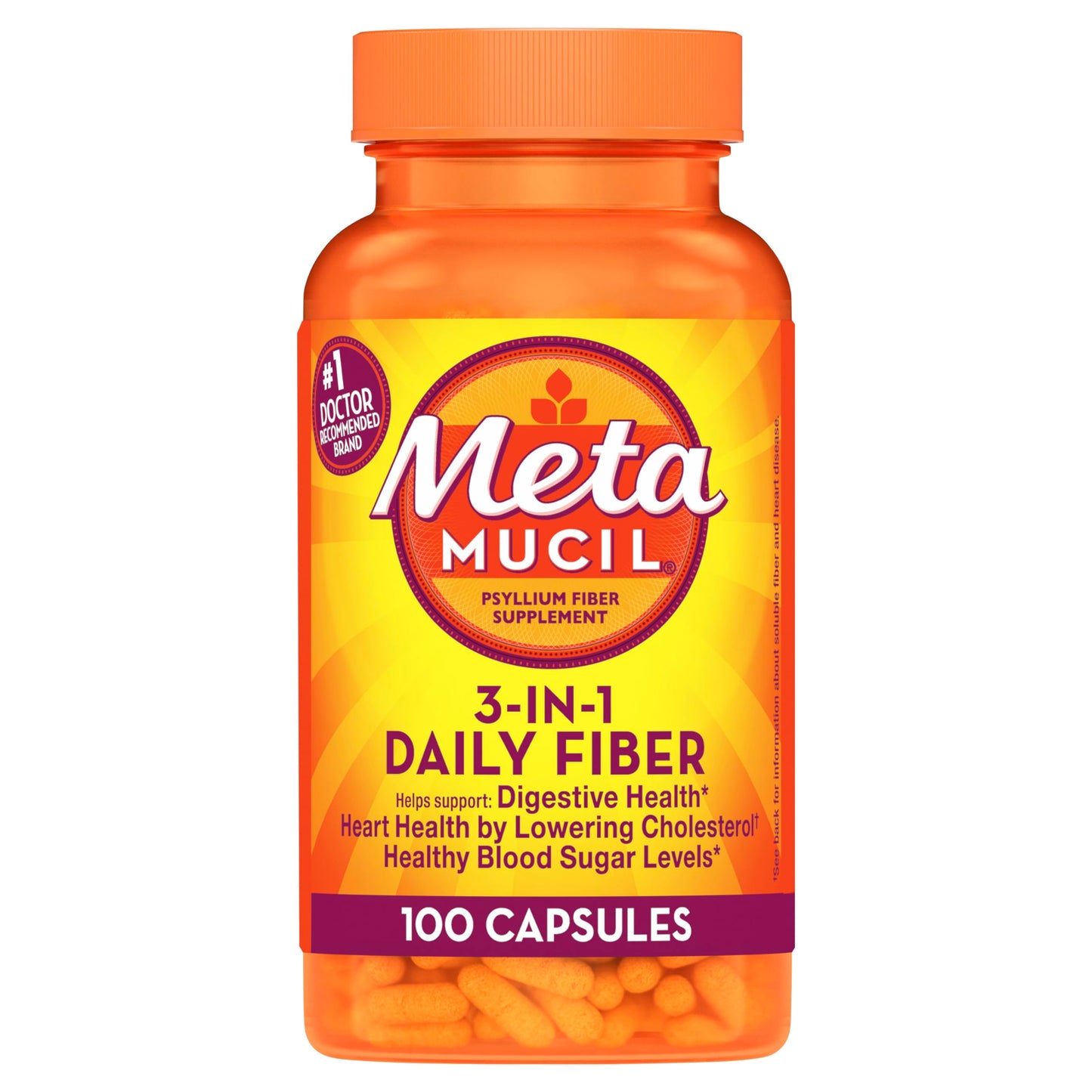 Metamucil Fiber Therapy for Regularity Fiber Supplement, 200 Capsules