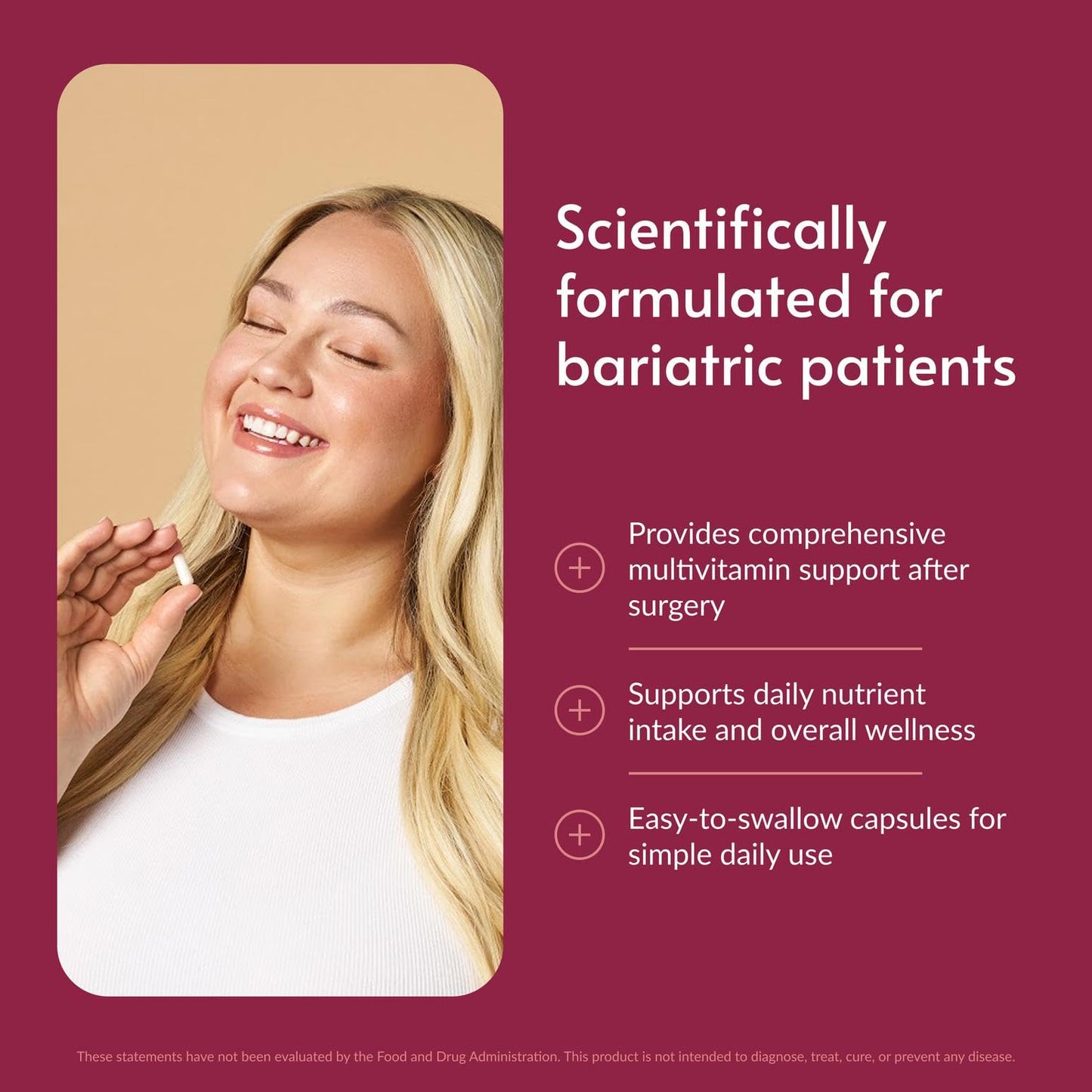 Bariatric Advantage Multi Formula Without Iron High Potency Daily Multivitamin for Bariatric Surgery Patients with 22 Essential Vitamins and Nutrients 540 Capsules