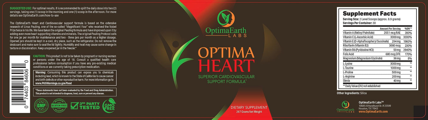 OptimaEarth Labs Optima Heart Powder 9.41 oz