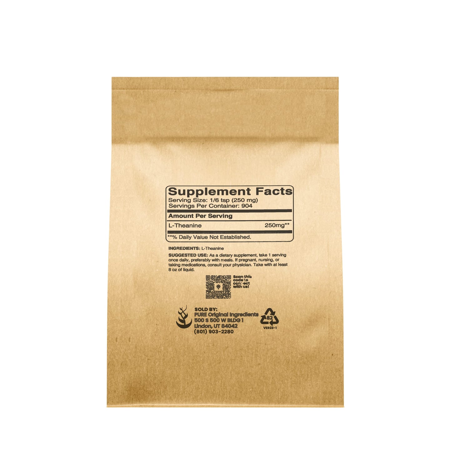 PURE ORIGINAL INGREDIENTS L-Theanine Powder, 8 oz