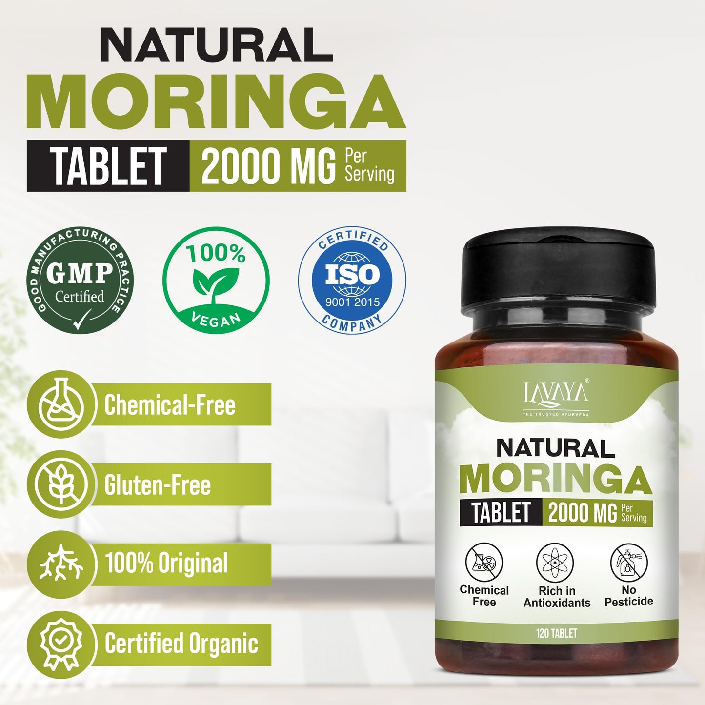 Lavaya Organic Moringa Tablets Tablet 1 Count
