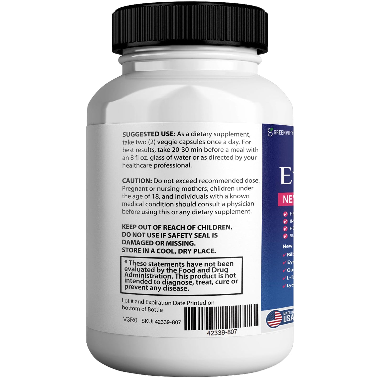 GREENVIFY EyeFortin MAX Eye Health Supplement Capsules, 60 Capsules