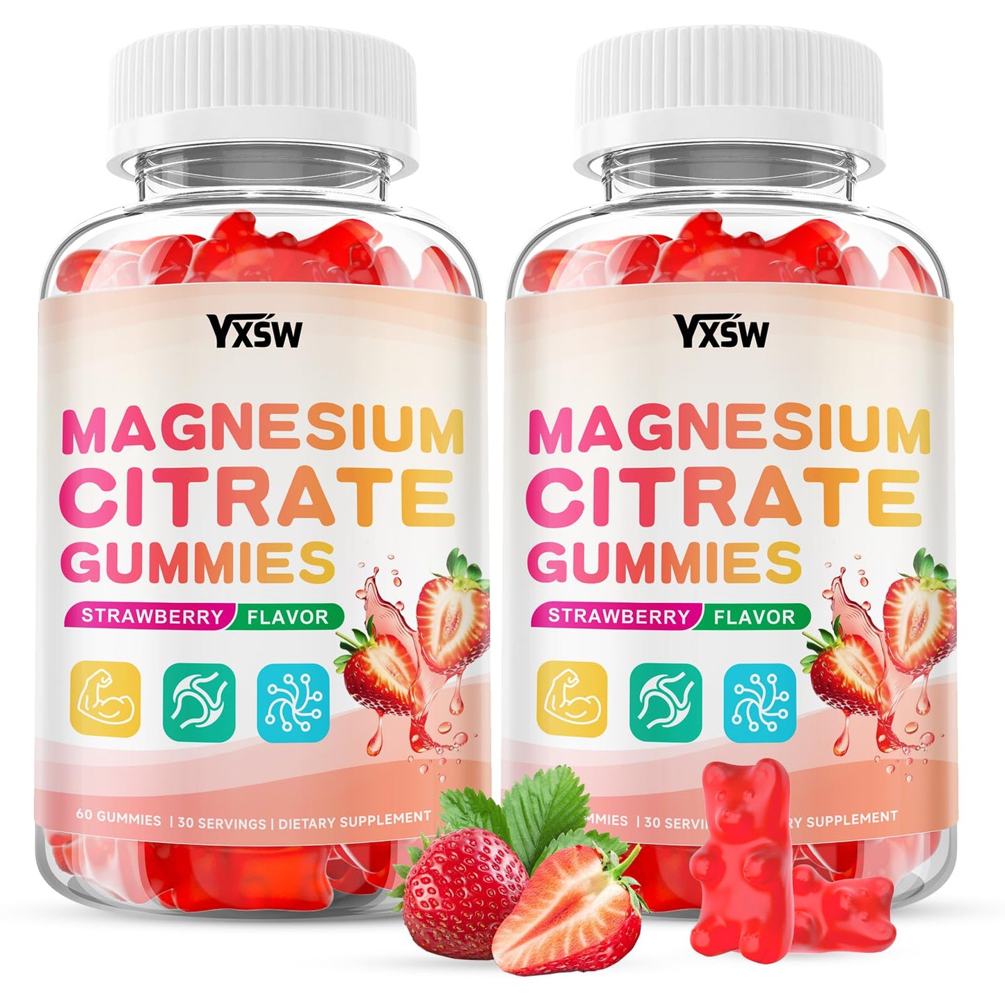 YXSW Magnesium Citrate Gummies 600mg, 120 Count