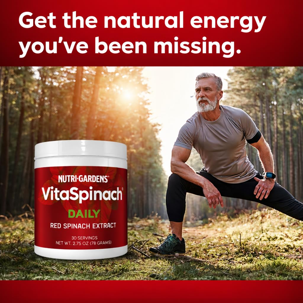 Nutrigardens VitaSpinach Red Spinach Extract Nitric Oxide Booster, Powder, 2.8 oz