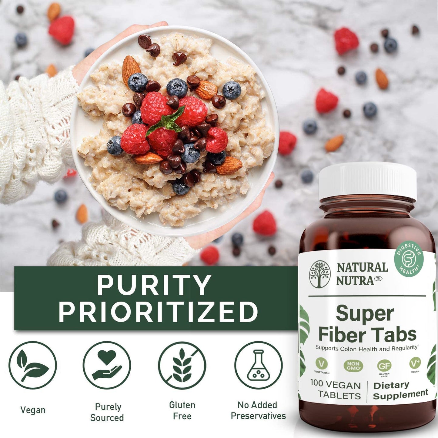 Natural Nutra Super Fiber Supplement Tablets, 100 Count