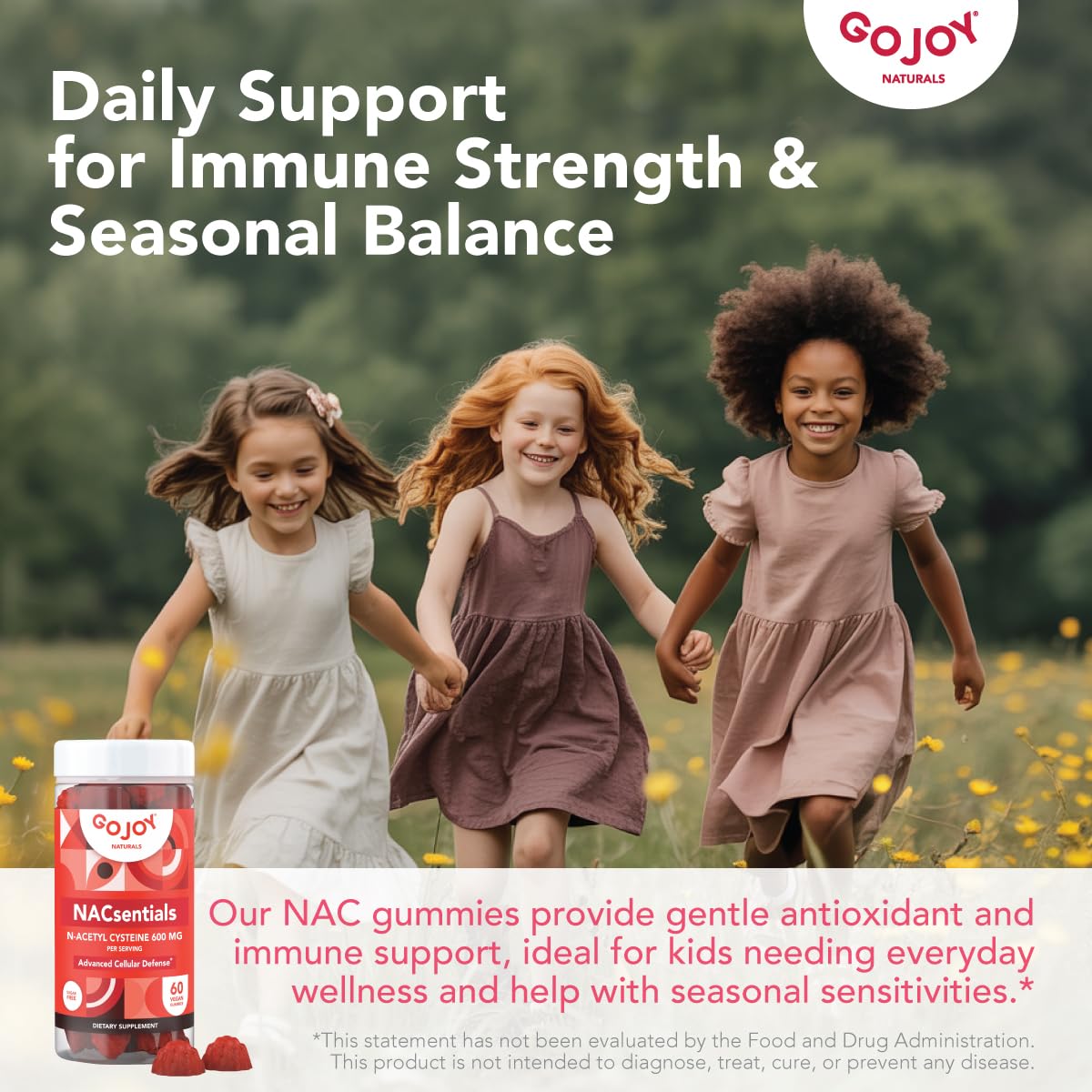 GOJOY NATURALS NACsentials 7-in-1 NAC Gummies 600mg, 60 Count