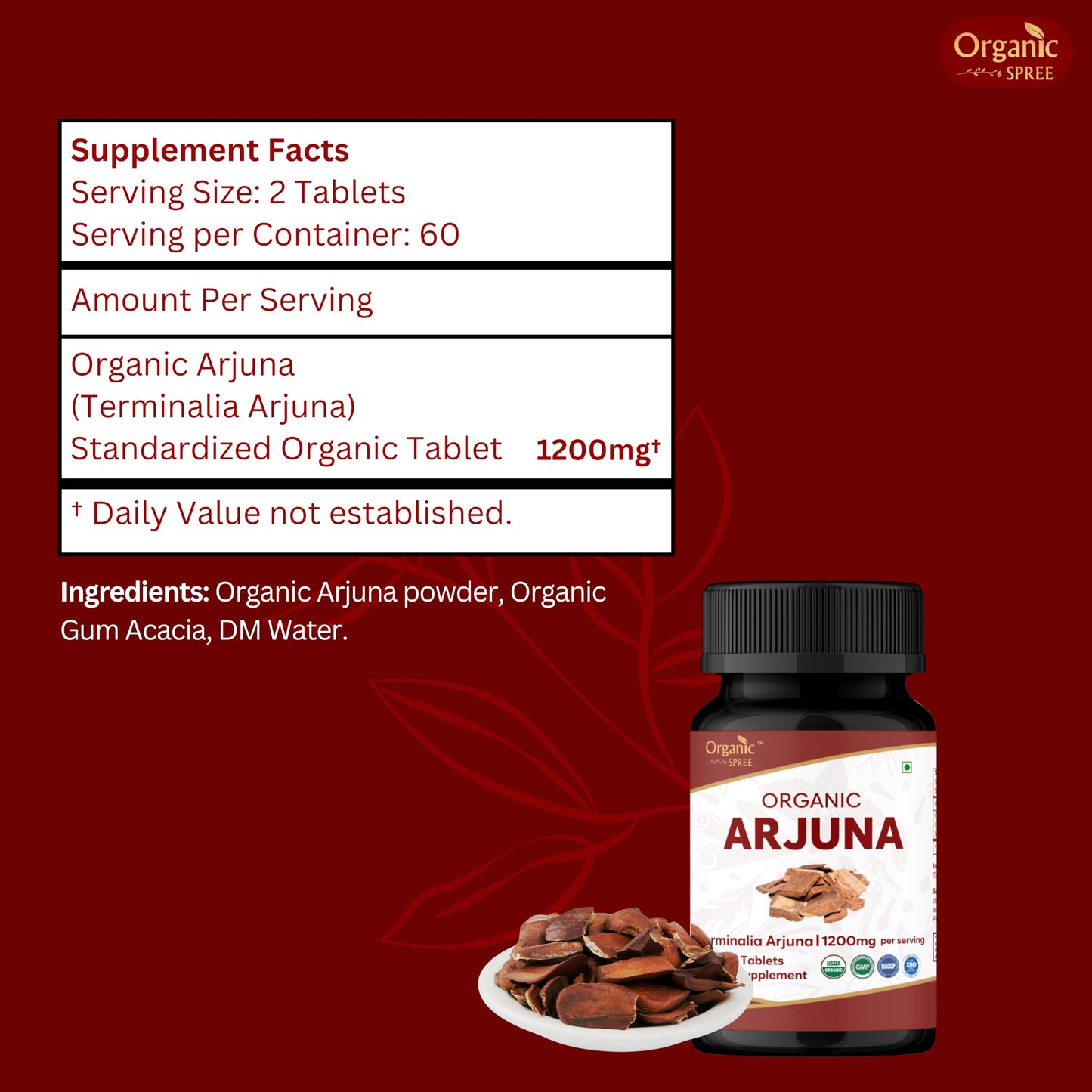 ORGANIC SPREE Arjuna 240 Tablets