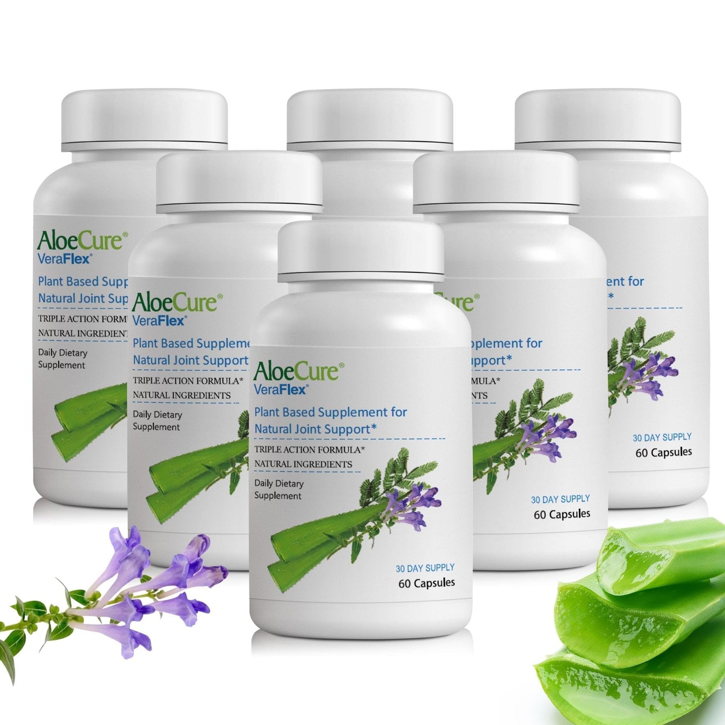 AloeCure VeraFlex Natural Joint Support Capsules, 6 Bottles