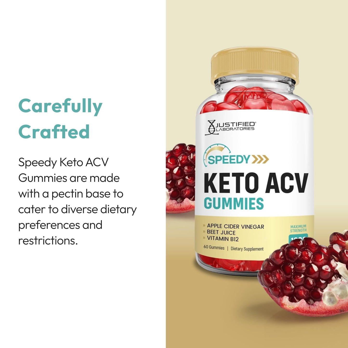 Justified Laboratories Speedy Keto ACV Gummies (1000 mg), 120 Count