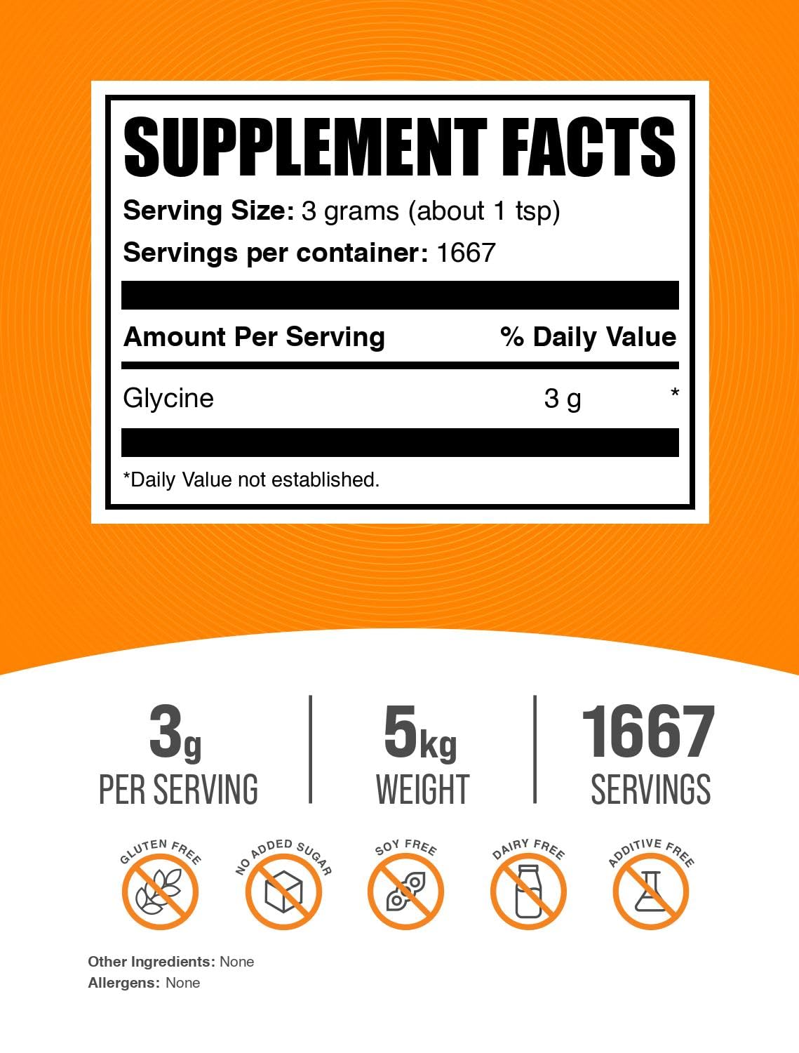 BulkSupplements Glycine Powder 176 Servings