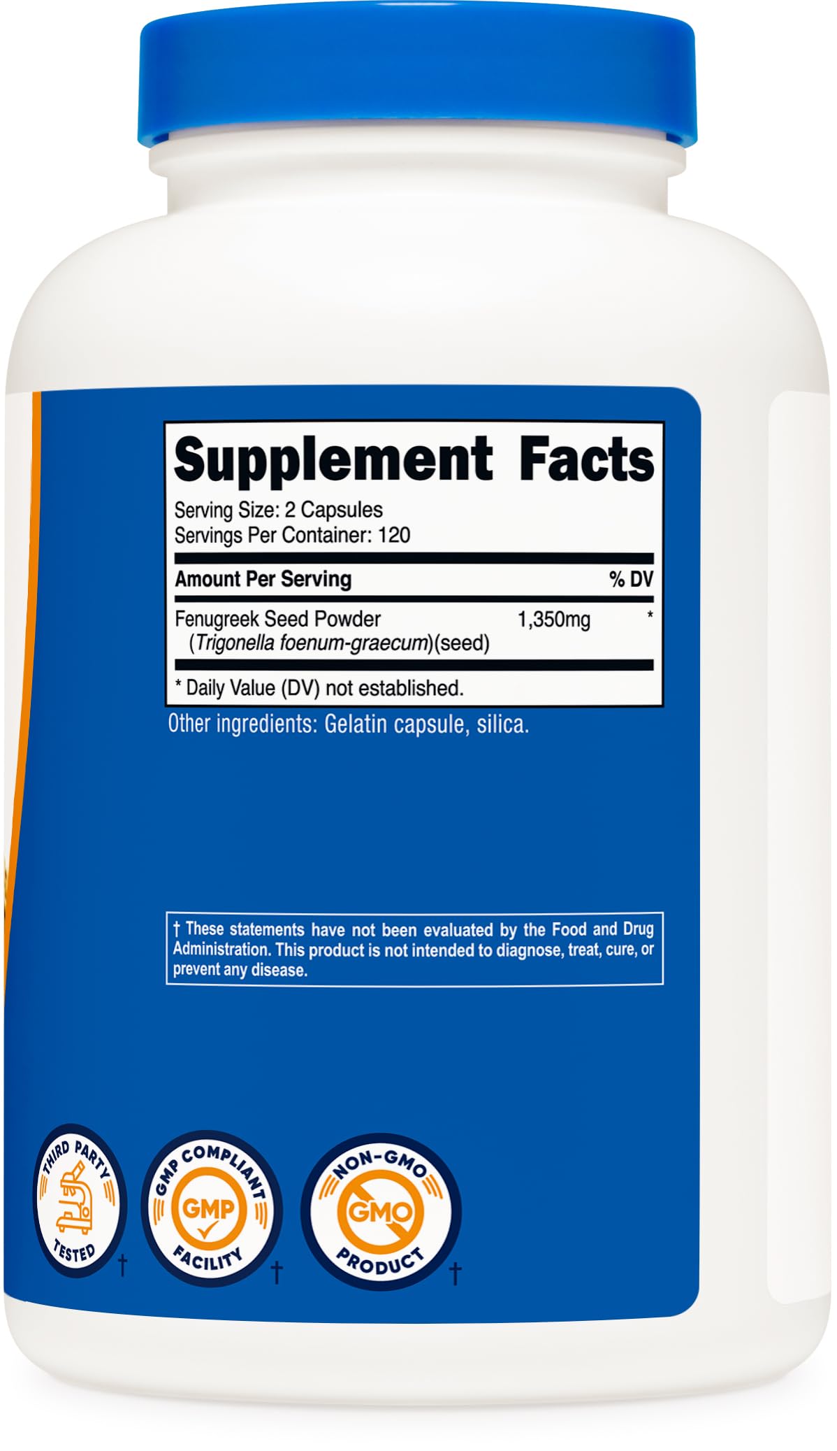 Nutricost Fenugreek Seed 1350mg Capsules, Pack of 2