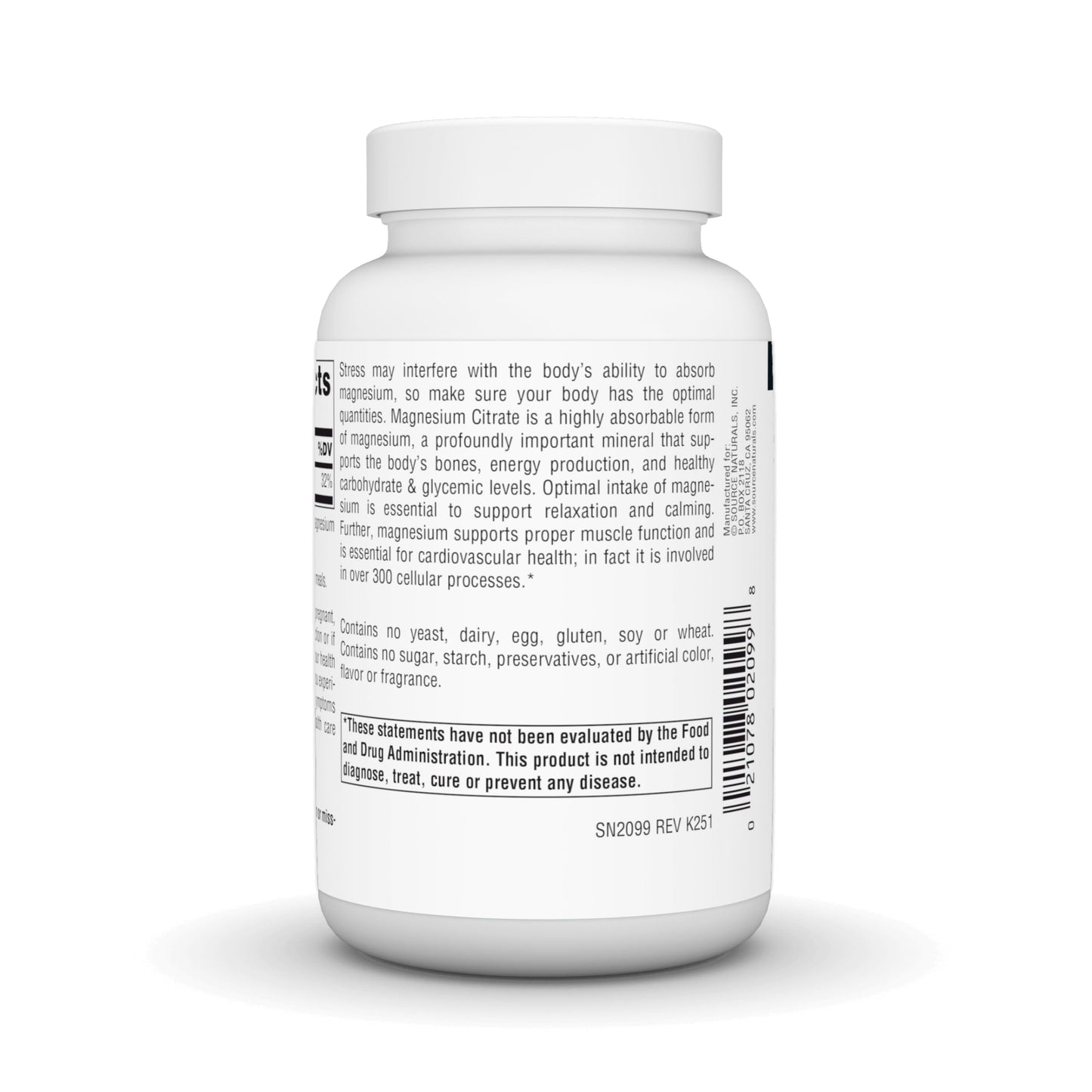 Source Naturals Magnesium Citrate Capsules 90 Count
