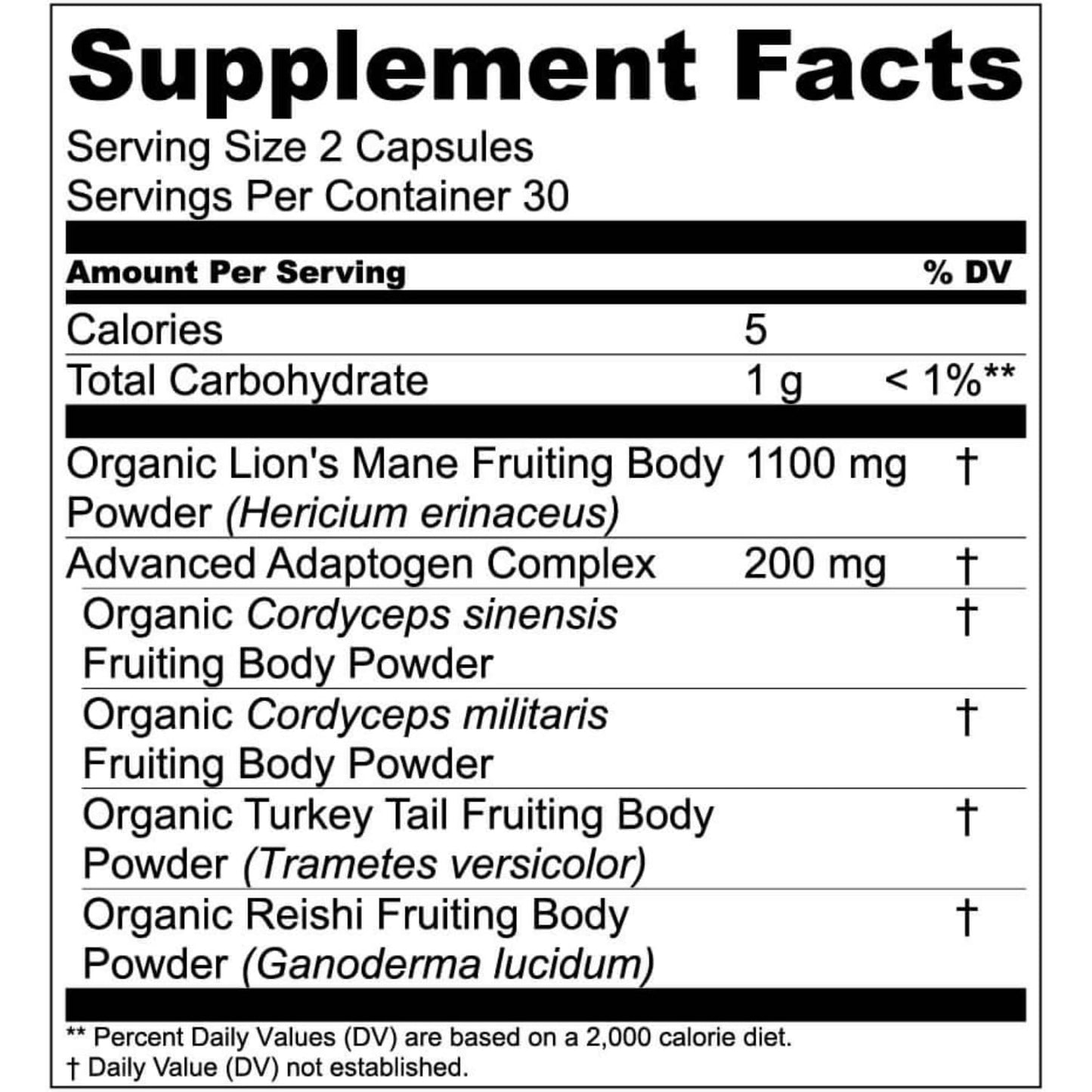 Live Conscious Lions Mane Mushroom Supplement Capsule, 60 Count