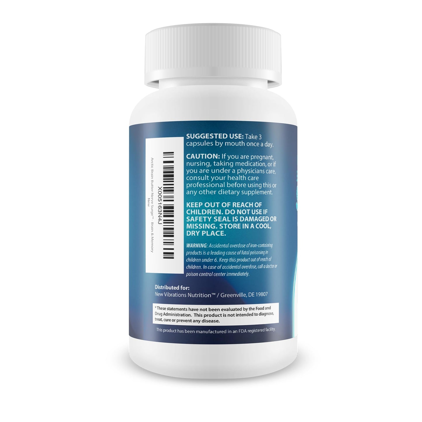 New Vibrations Nutrition Arctic Brain Butter Nerve Surge Capsules, 90 Count