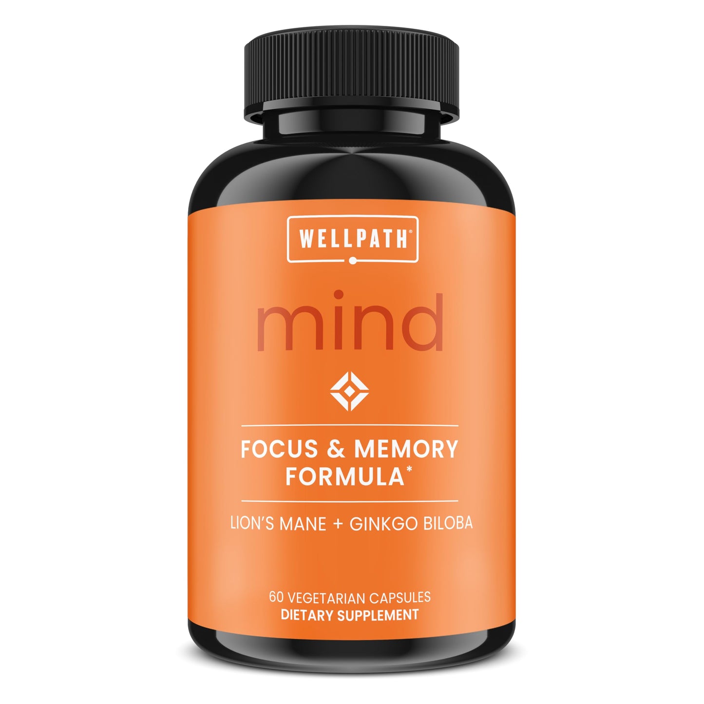 WellPath Mind Brain Supplement for Memory and Focus with Lion's Mane Capsules, 60 Count