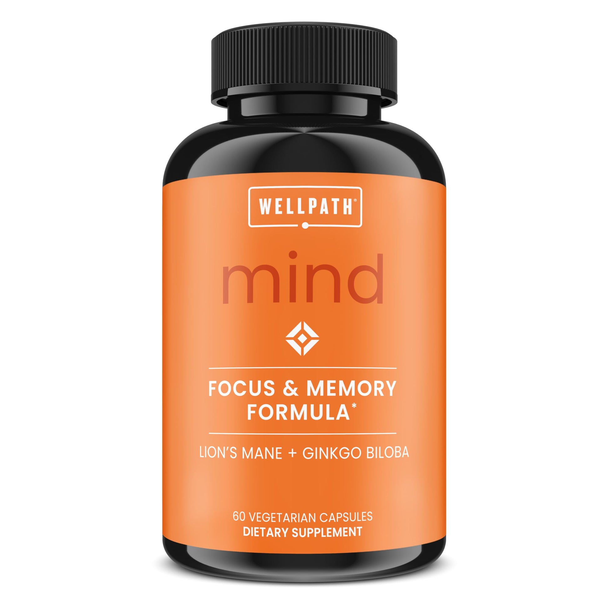 WellPath Mind Brain Supplement for Memory and Focus with Lion's Mane Capsules, 60 Count