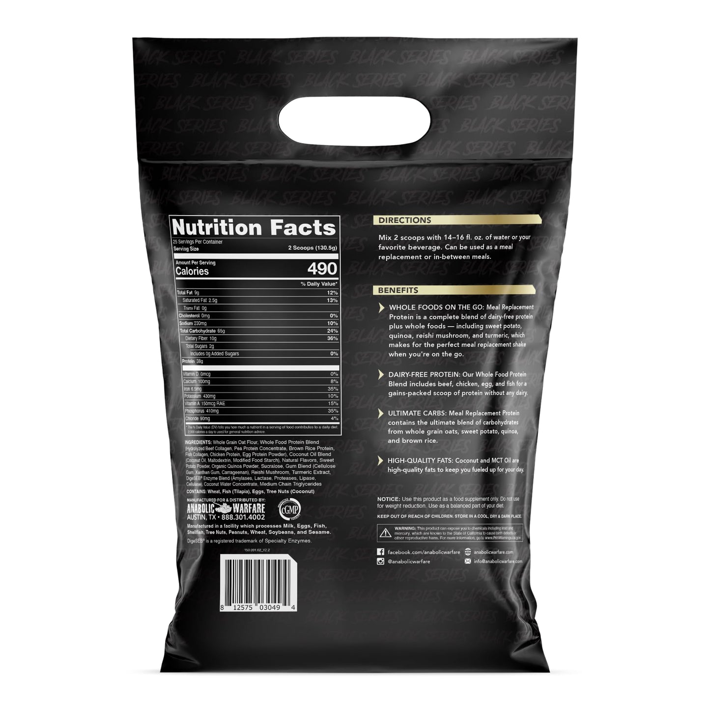 Anabolic Warfare Meal Replacement Protein Powder 114.6