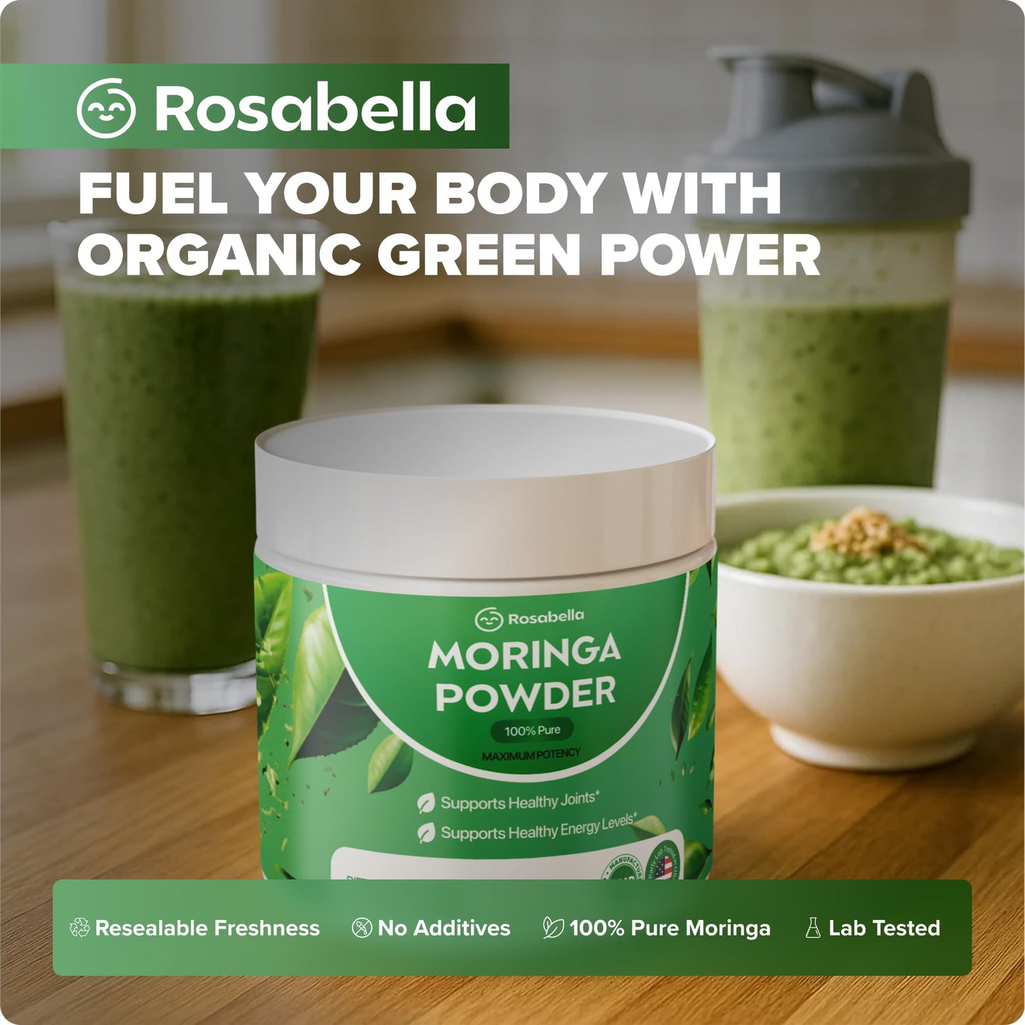 Rosabella Pure Moringa Powder 3.7 oz