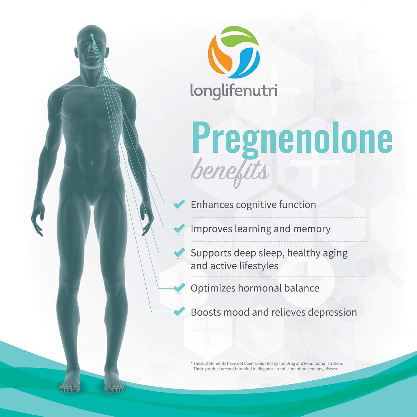 LongLifeNutri Pregnenolone 100 mg + Centrophenoxine 300 mg Bundle, Vegetarian Capsules, 300 Count