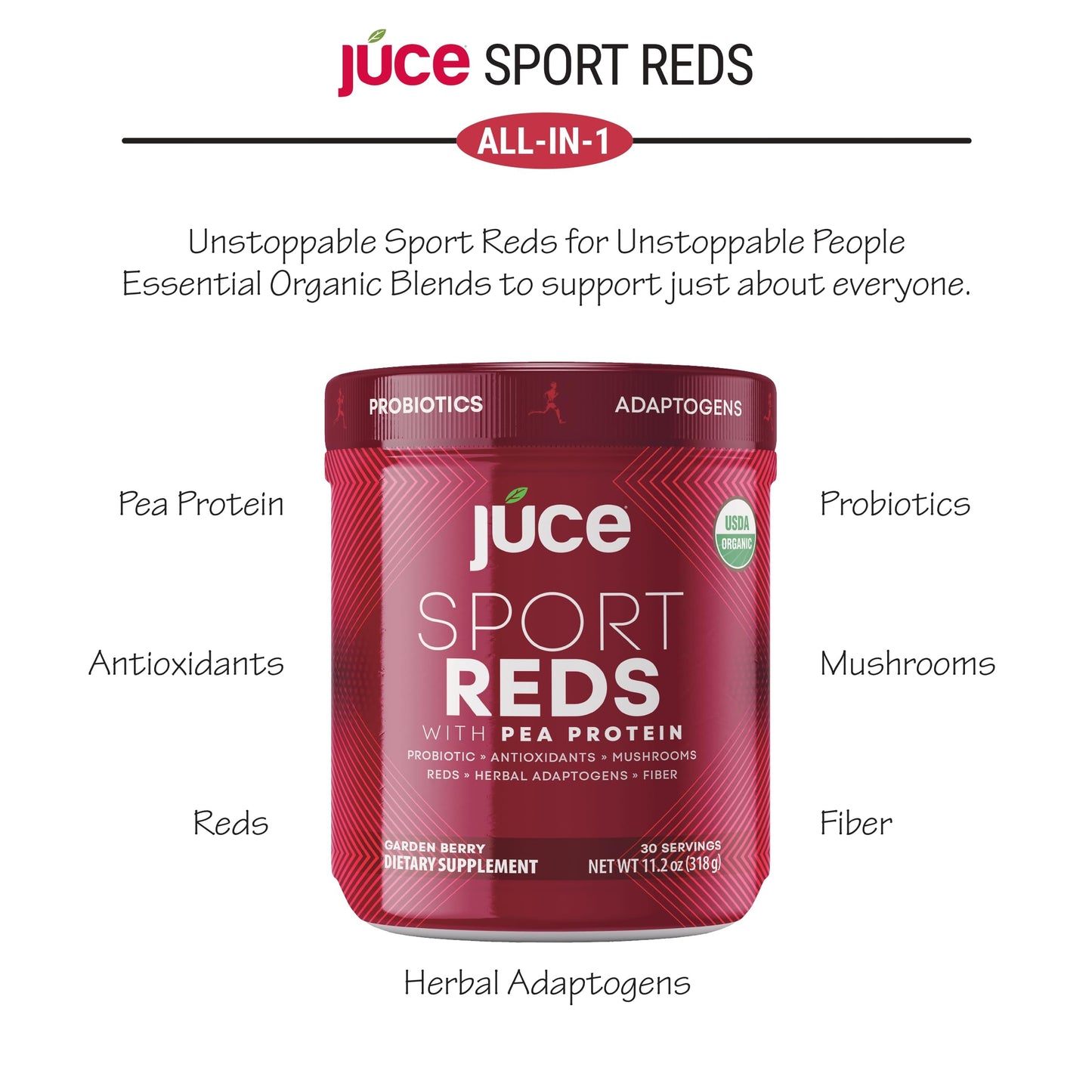 Terra Kai Organics Juce Sports Reds Organic Superfood Powder 11.2 oz
