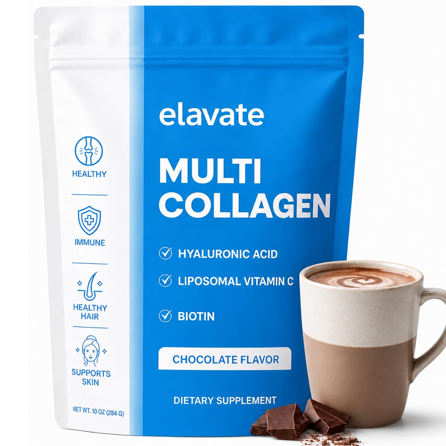 FLOWBEETS Elevate Collagen for Women Multi Collagen Peptides Powder 10 Ounce