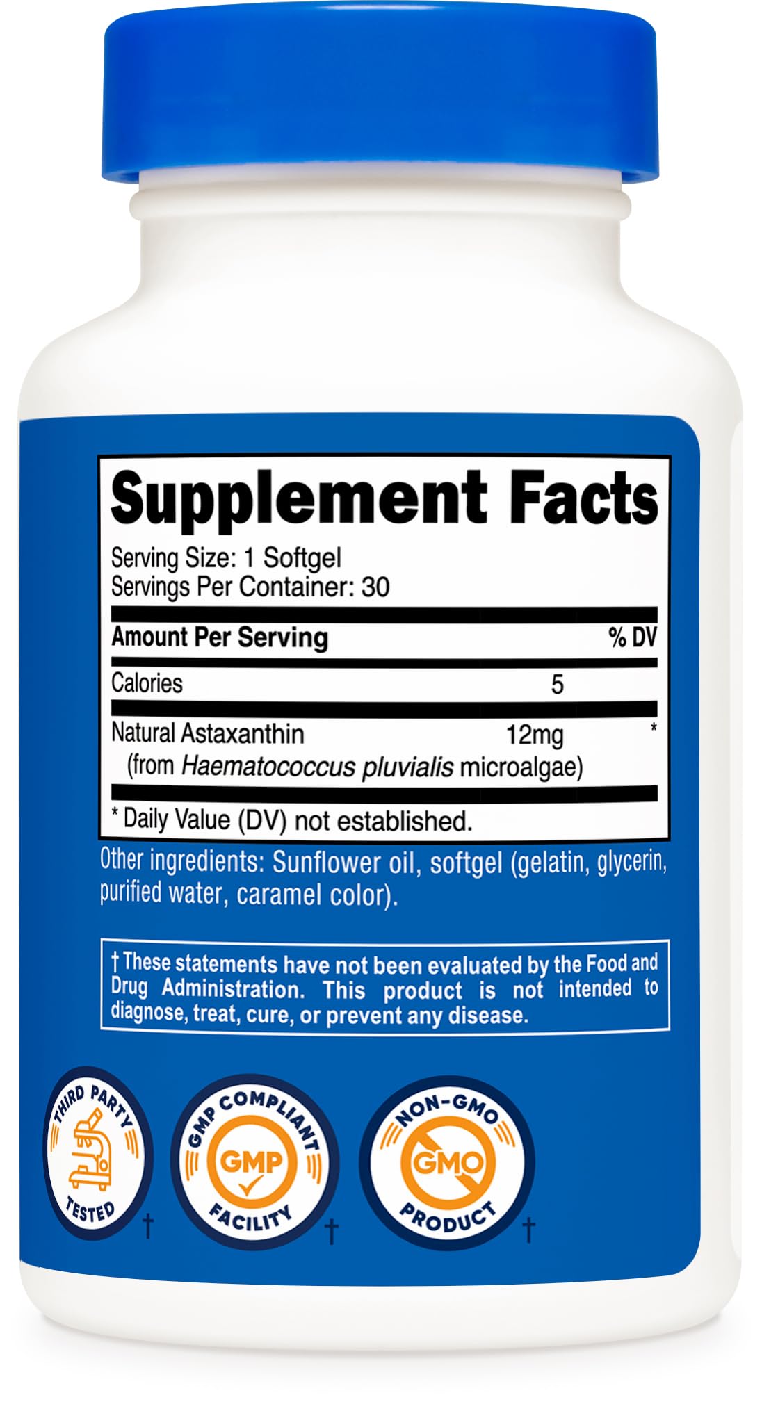 Nutricost Astaxanthin 12mg Softgels, 30 Count