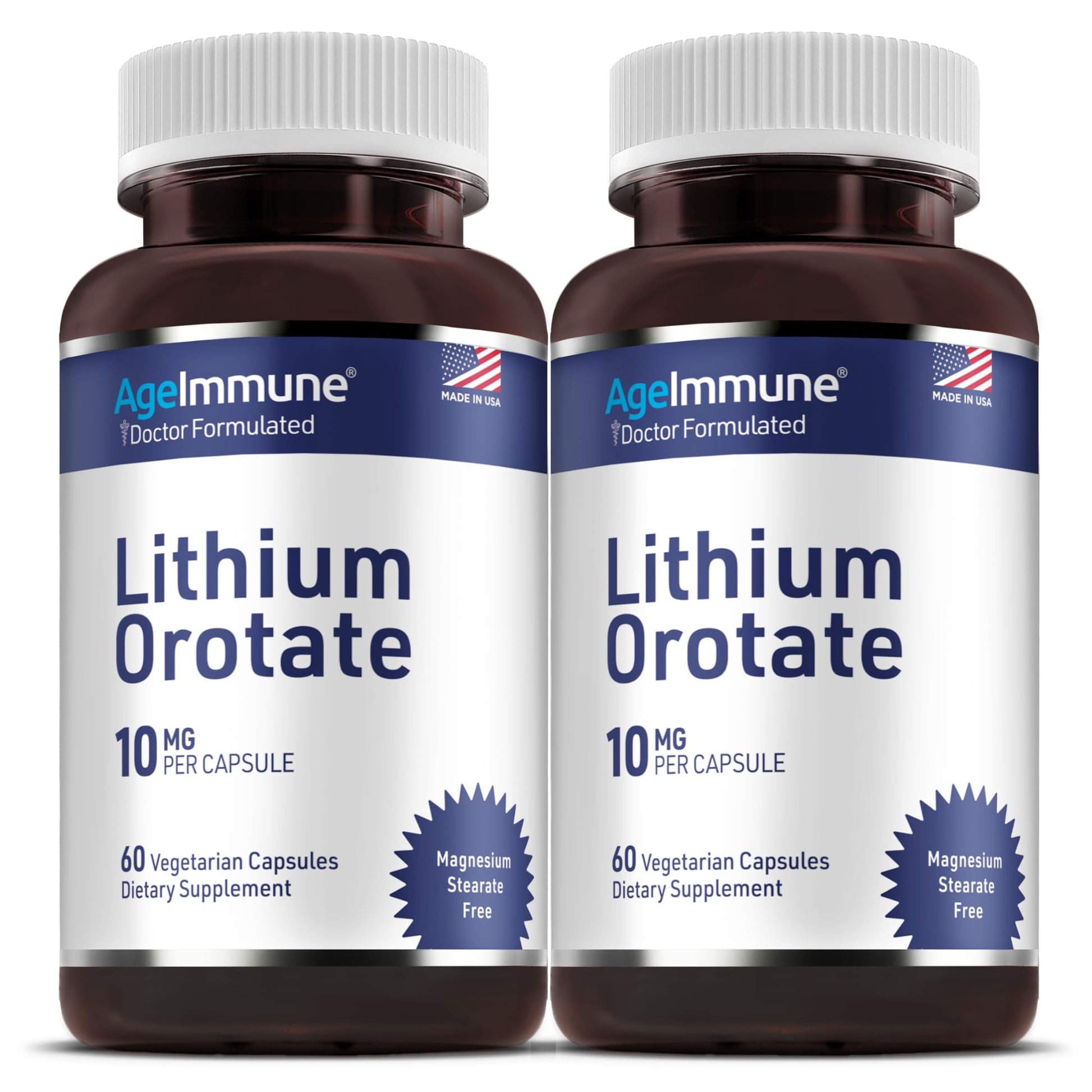 AgeImmune Lithium Orotate 10mg Capsule, 120 Count